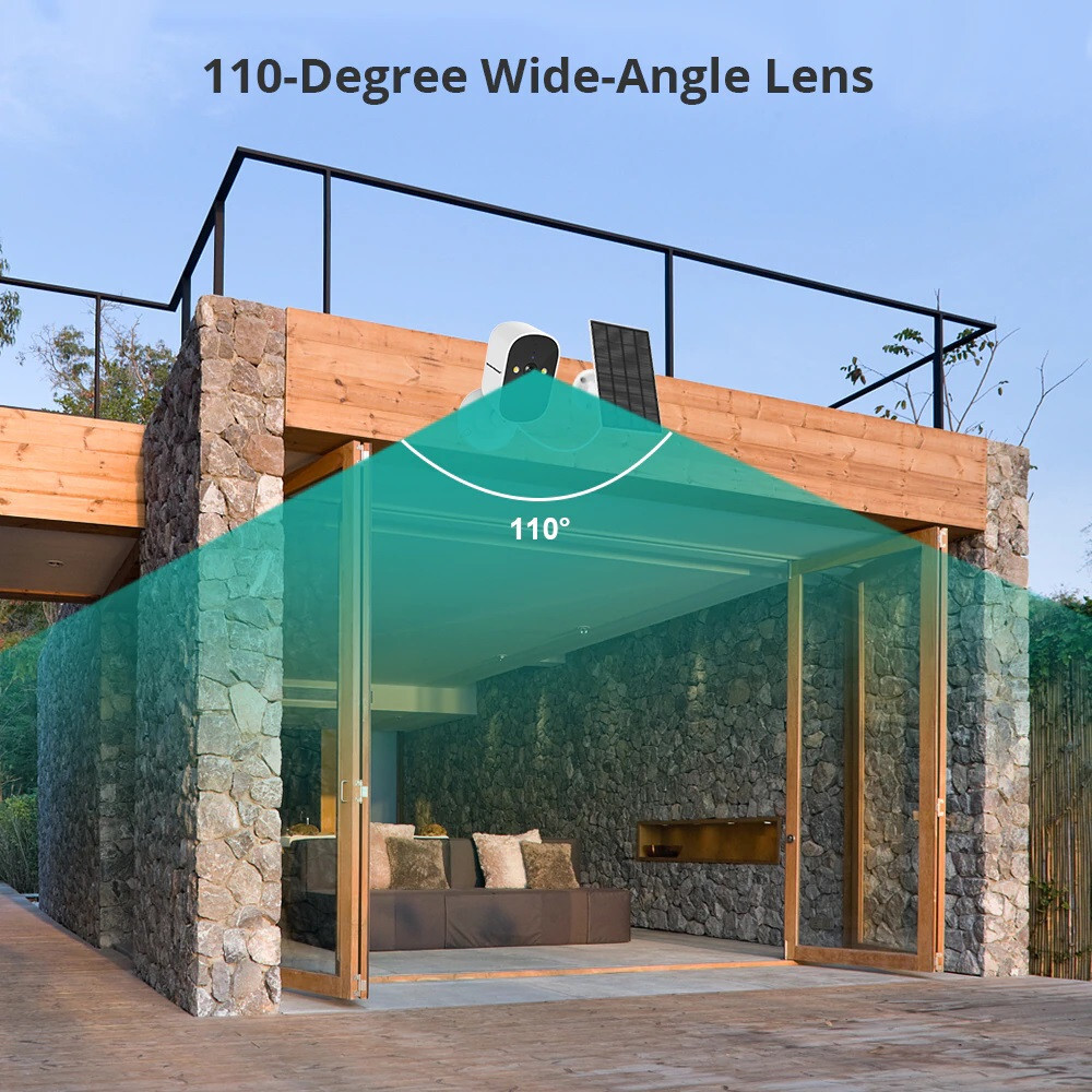Solar Battery Powered Wireless WiFi HD Outdoor Security Camera System PIR Detect