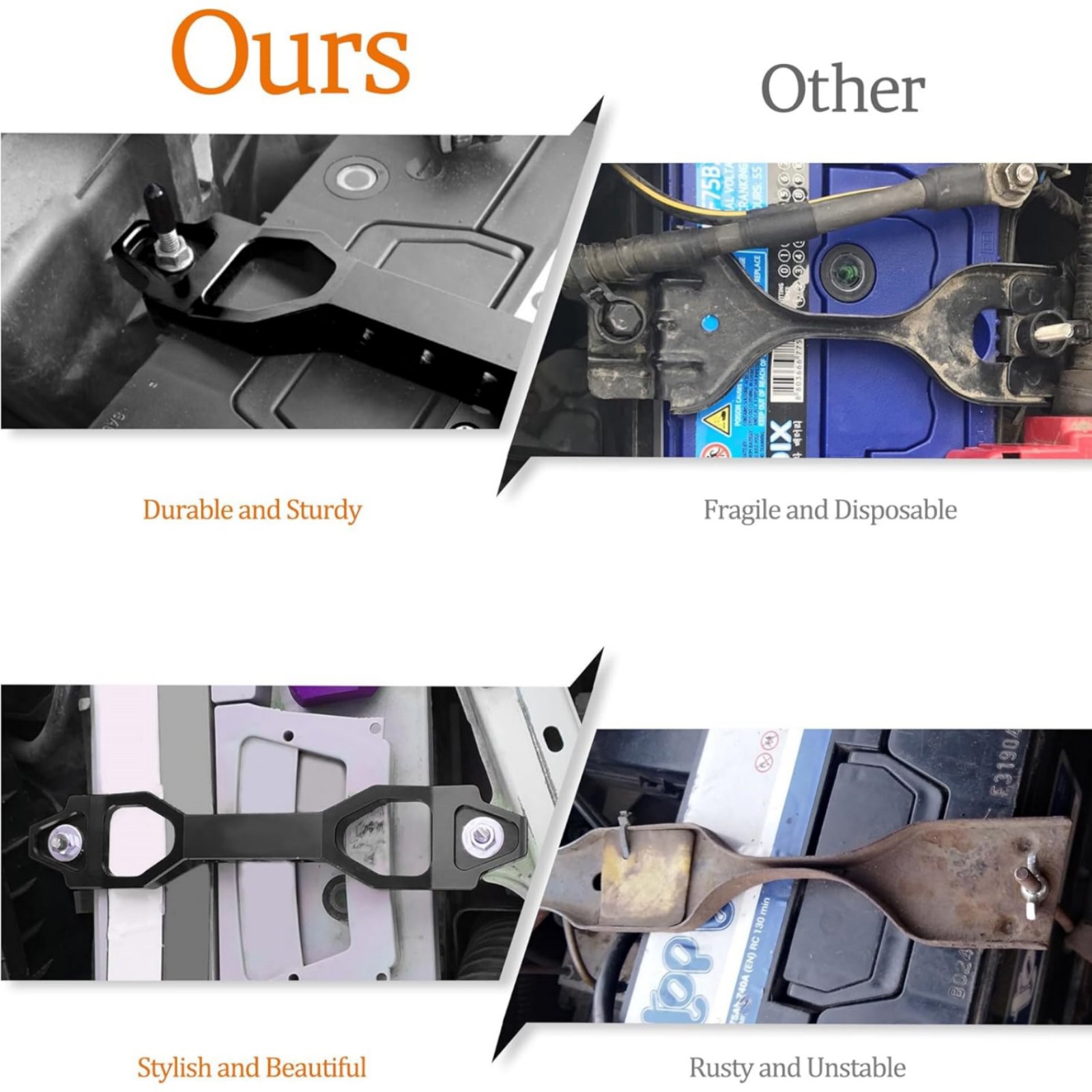 Durable Heavy Duty Battery Hold Down Bracket Battery Tie Down Bracket J Bolts