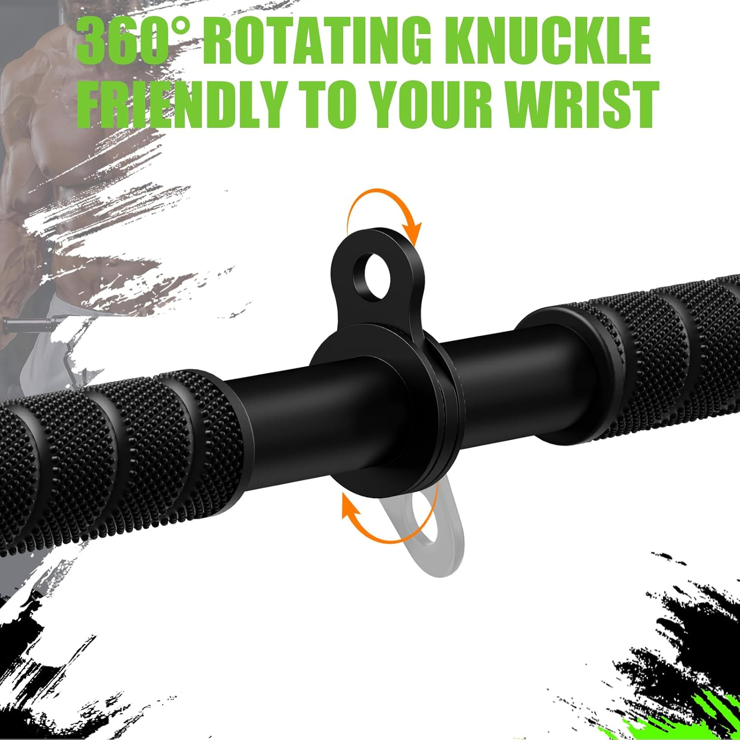 Tricep Pressdowns Straight Bar Cable Attachment ，360 Degree Rotating Bicep Pull