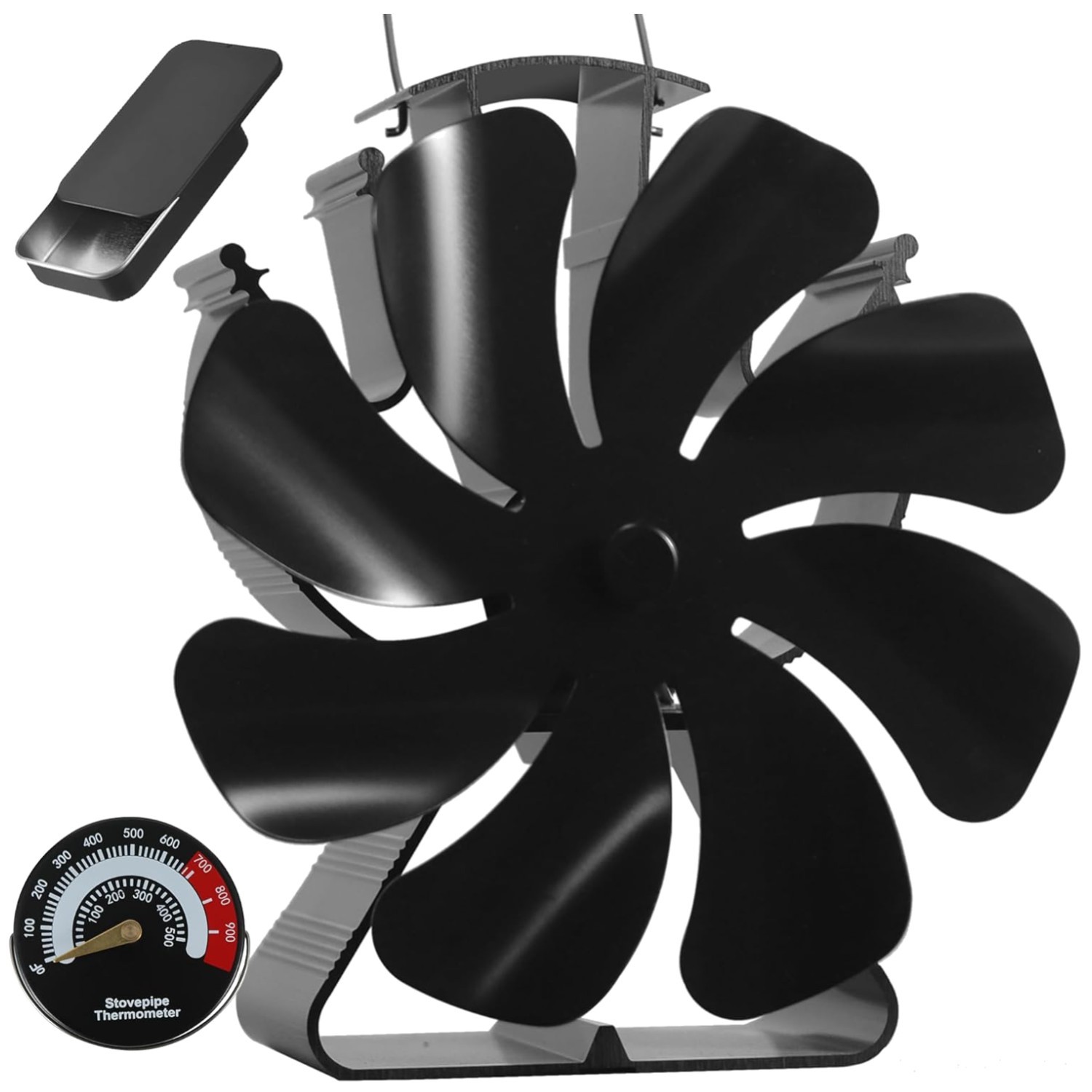 Wood Stove Fan Heat Powered Fireplace Fan Thermo Fan Non Electric with Thermo...