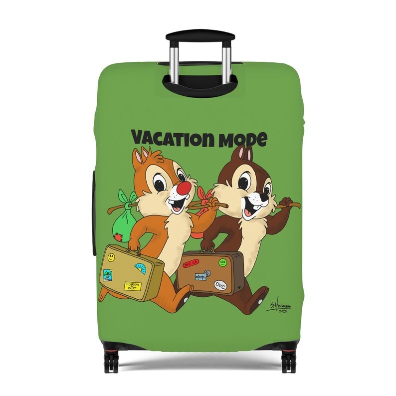 Chip N Dale's Vacation Mode Couple Chipmunks Luggage Cover, COVER ONLY