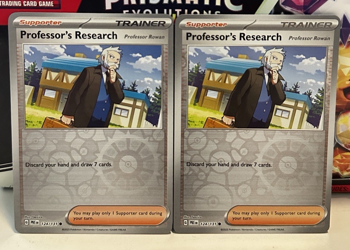 (Set Of 2) Pokemon Mega Evolution Reverse Holo - Professor Research Rowan #124