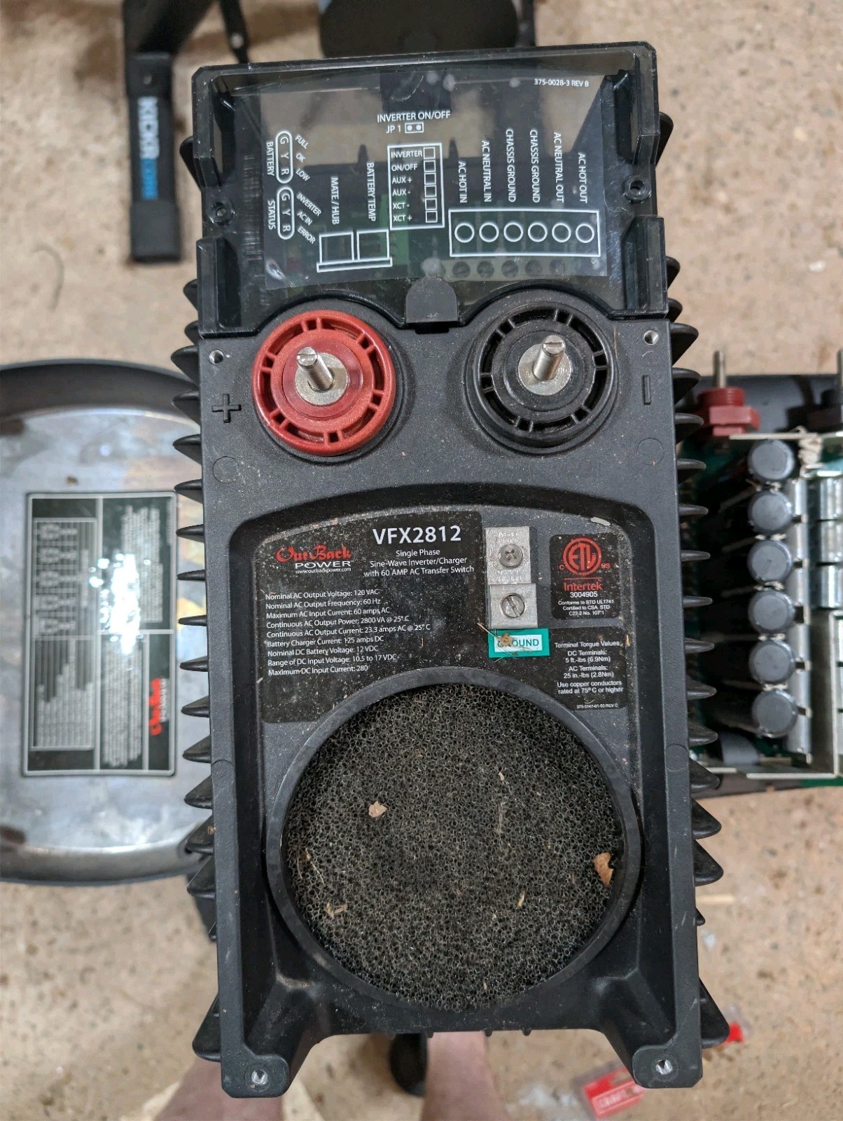 OutBack Power Systems VFX2812 Off-Grid Inverter w/ MATE LCD Display + AC Board