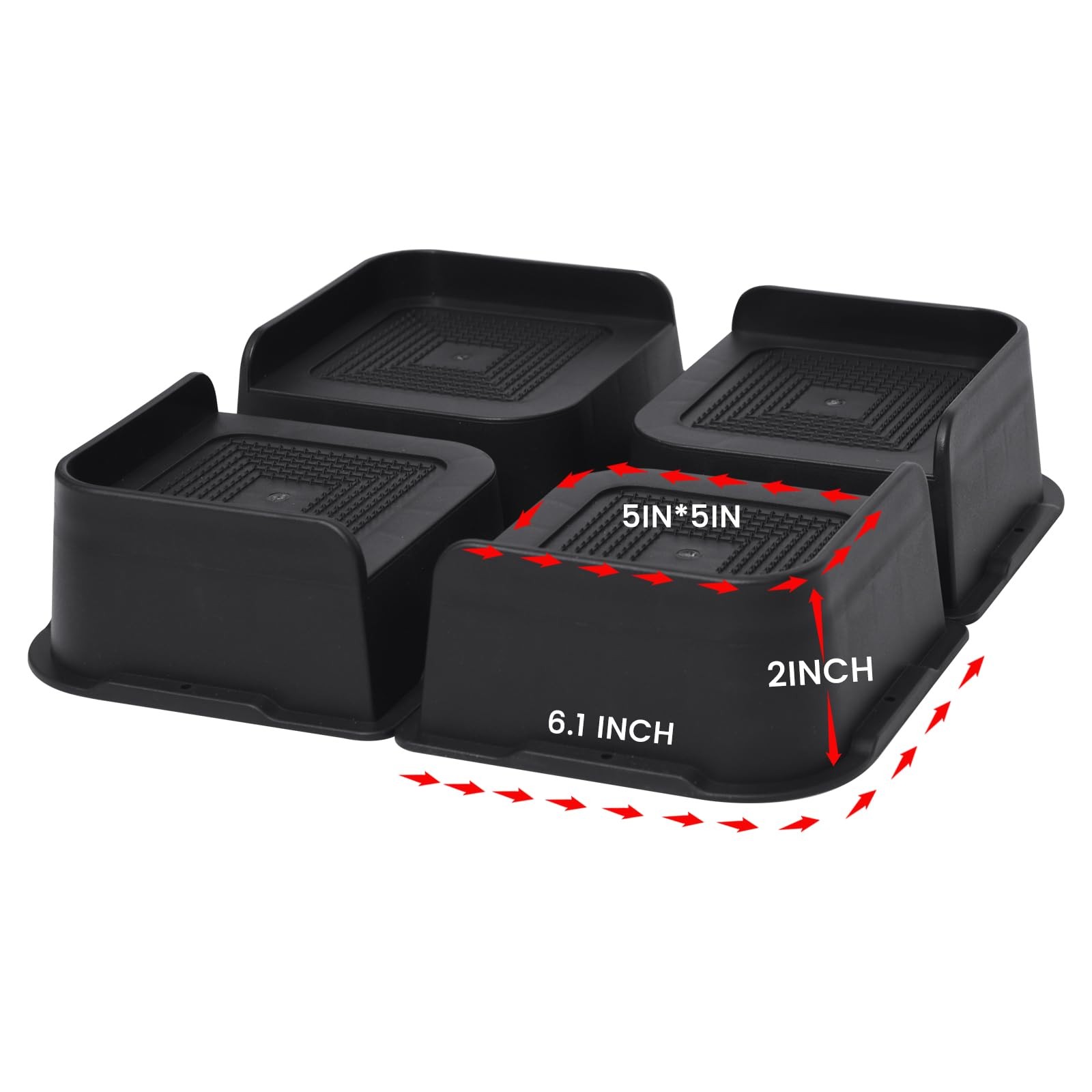 Bed Risers 2 inch Oversized Furniture Risers, Support Up to 6000 Lbs, Lift 2 ...