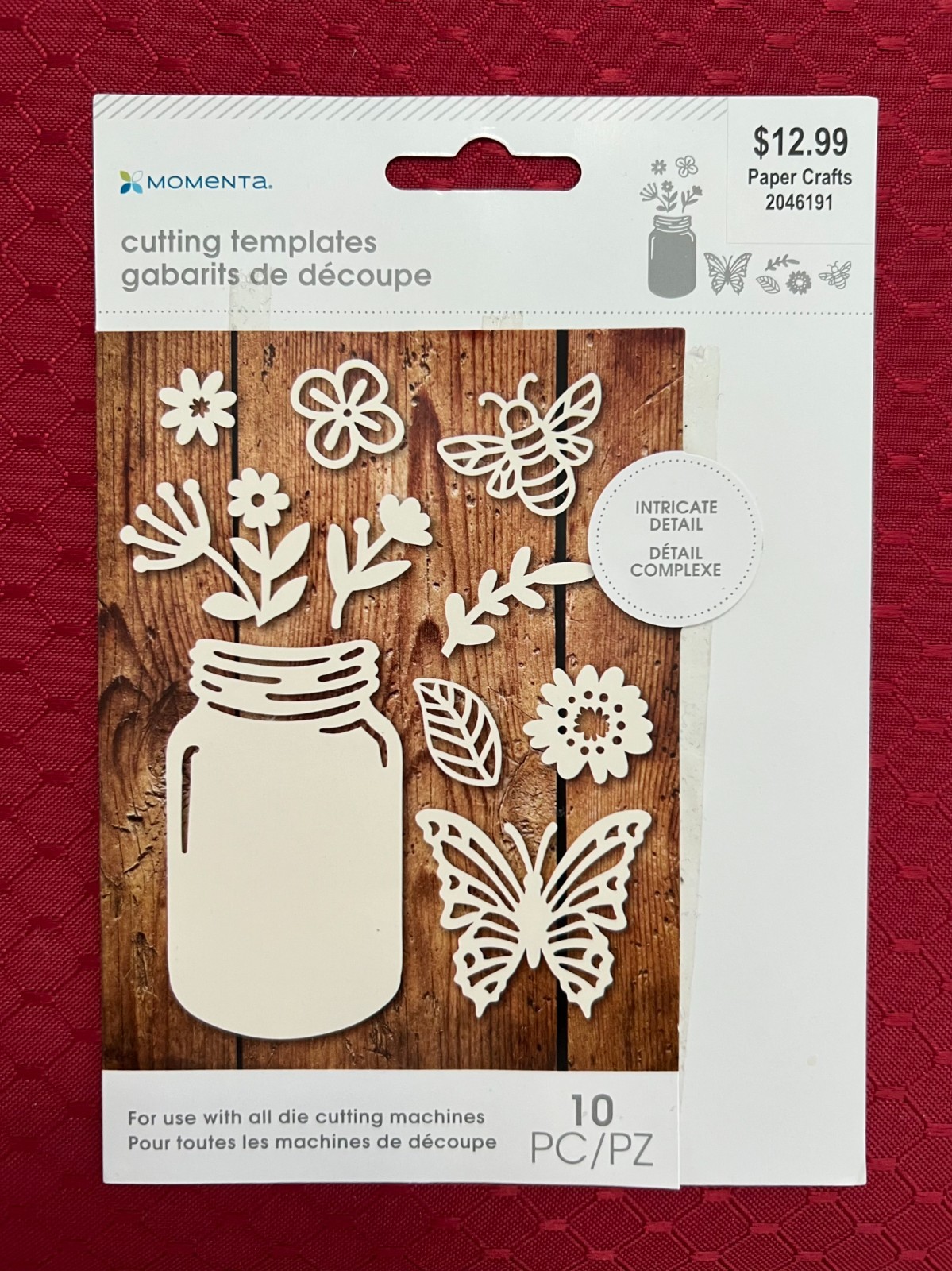 Momenta Jar w/flowers butterfly & bee metal die cuts lot #6761 incl 10 pcs