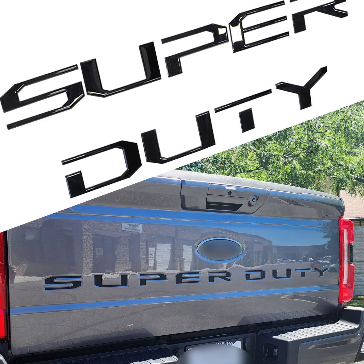 Gloss Black Rear Tailgate Insert Letters Emblem For 2023-24 F250 F350 Super Duty