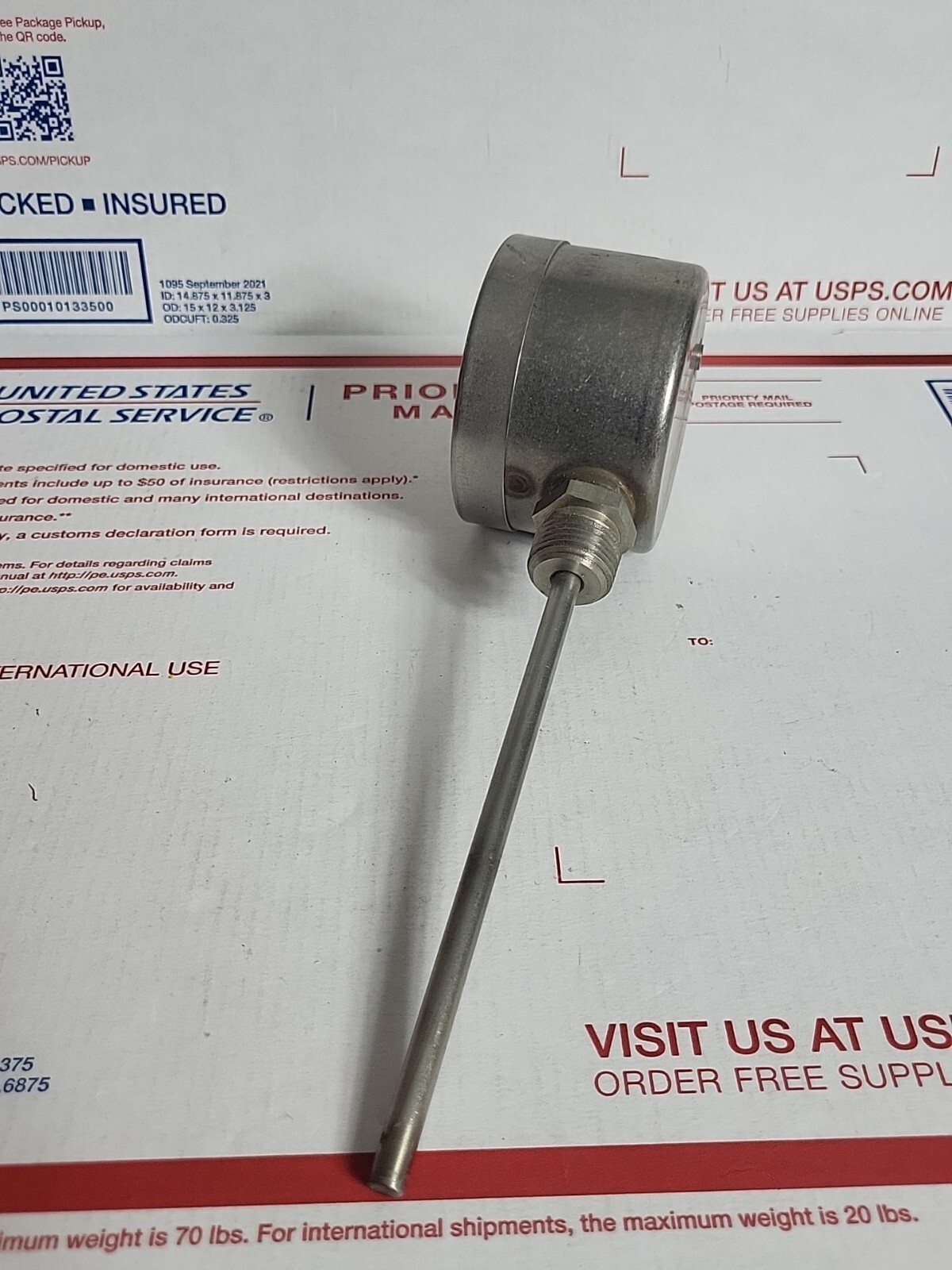 Vintage Weksler Instruments Thermometer Temperature Gauge Probe