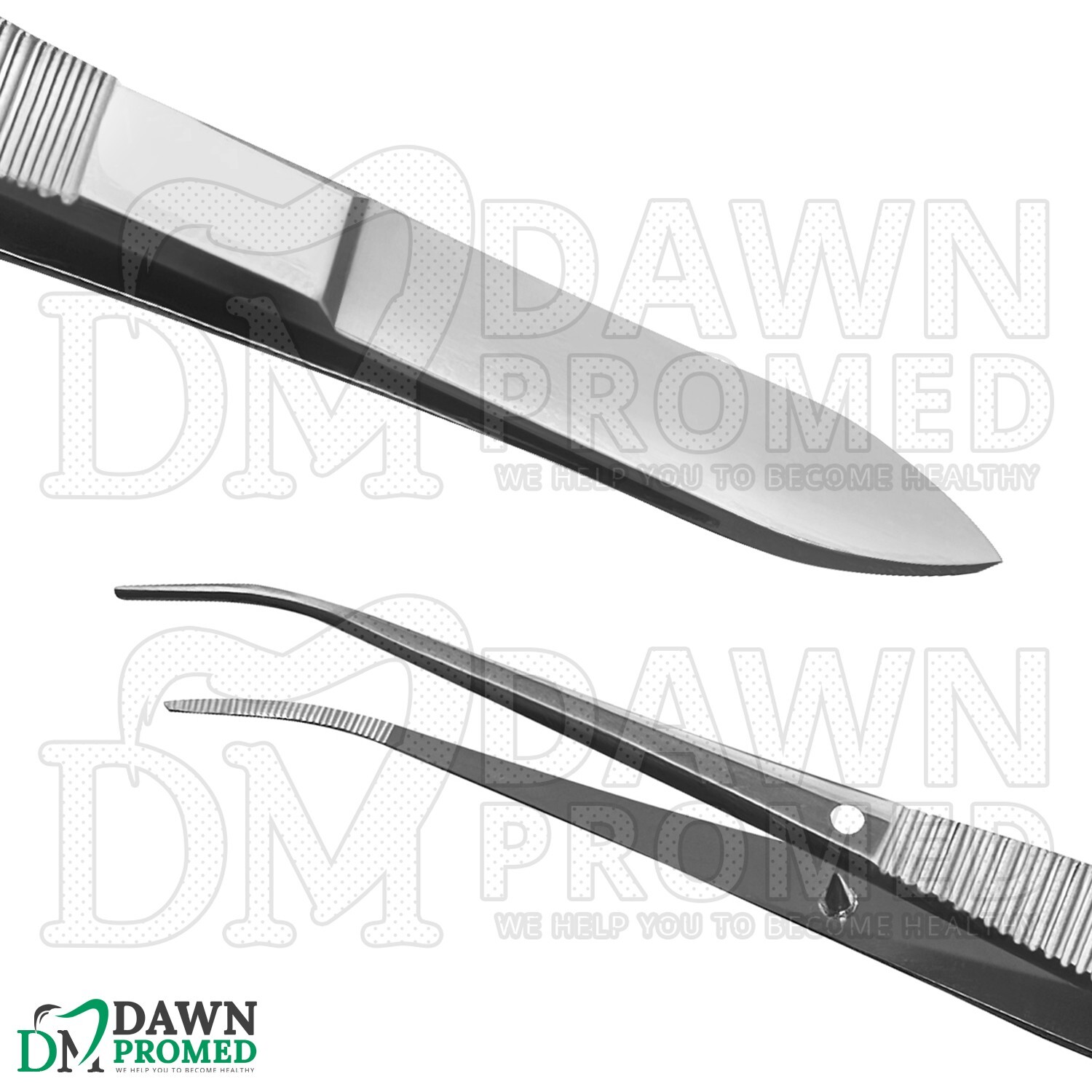 Iris Eye Dressing Tissue Forceps 4” Half-Curved Serrated Ophthalmic Instruments