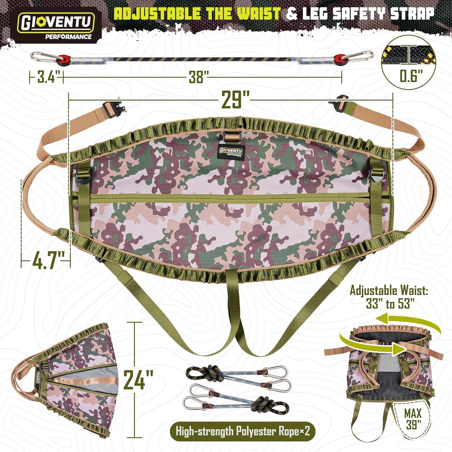 𝐔𝐩𝐠𝐫𝐚𝐝𝐞𝐝 2.0 Hunting Saddle Kit, Lightweight Hammock Tree Saddle - NEW