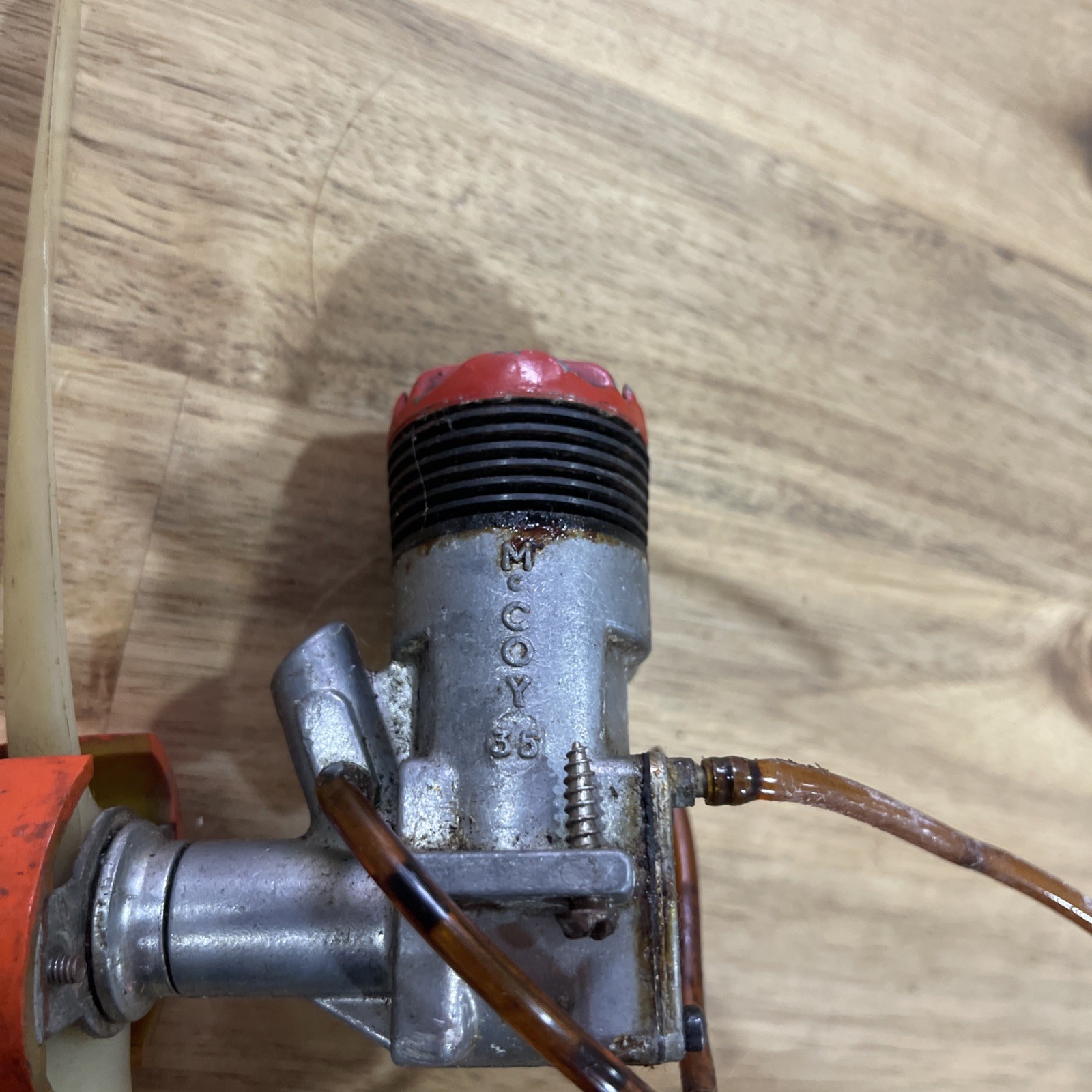 Vintage McCoy .35 Glow Model Airplane Engine w/ Prop & Spinner – Control Line