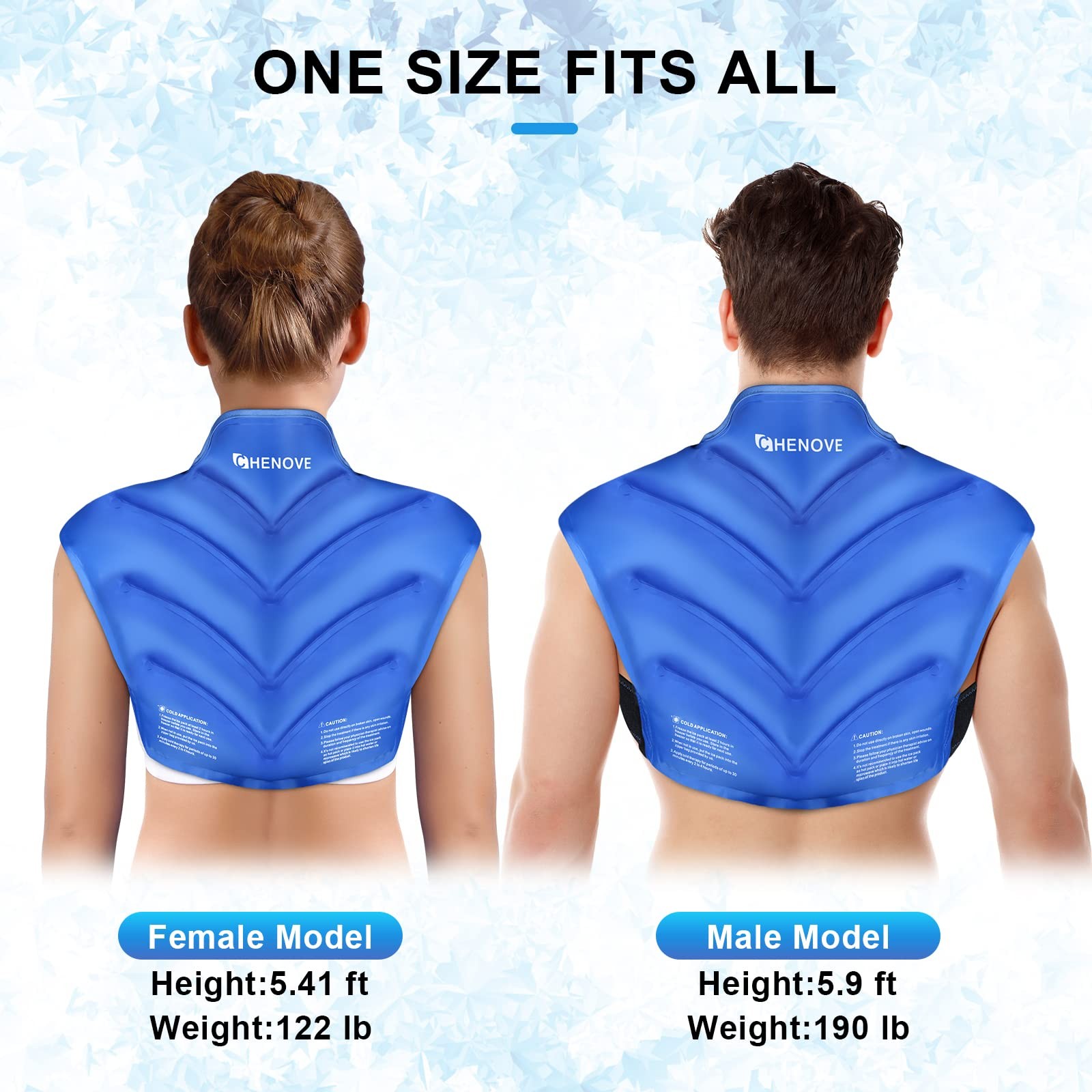 Chenove Ice Pack for Shoulders Upper Back with Strap, Neck and Shoulder Ice Pack