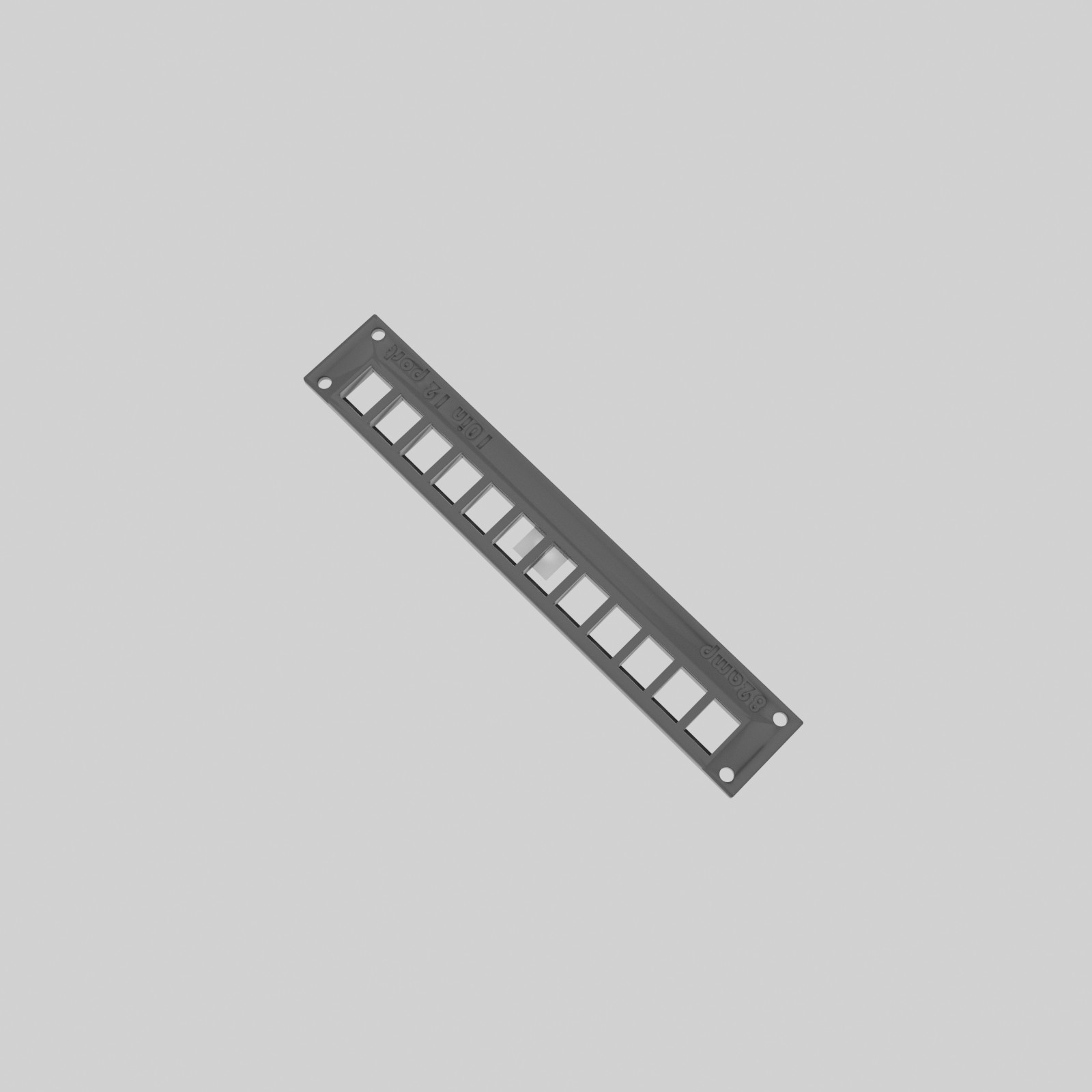 12-Port Keystone Patch Panel for 10‑inch Rack – Black PETG Accessory