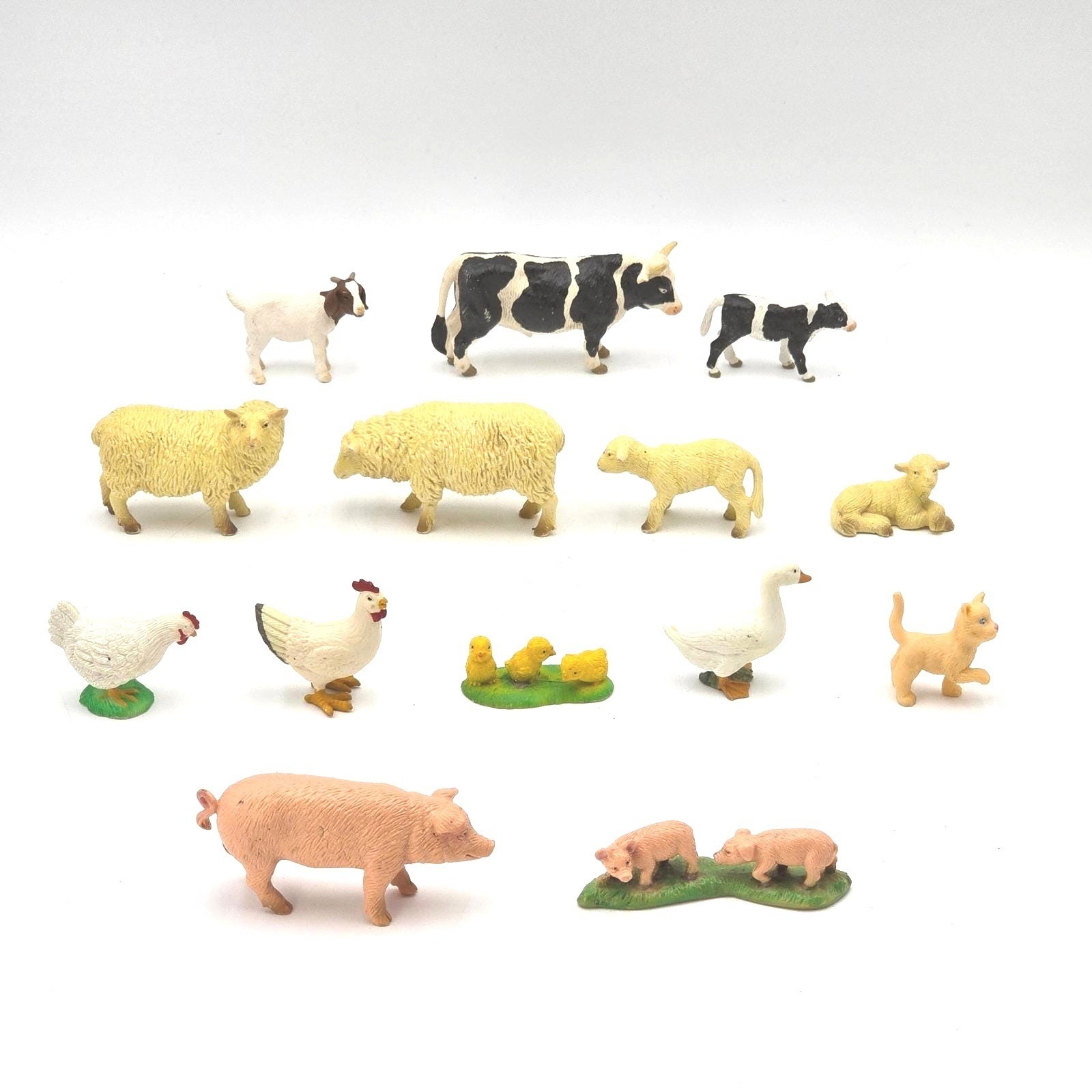 Vintage 1990s Bullyland Schleich Germany Farm Animal Figurine Lot 14pc Cow Pig