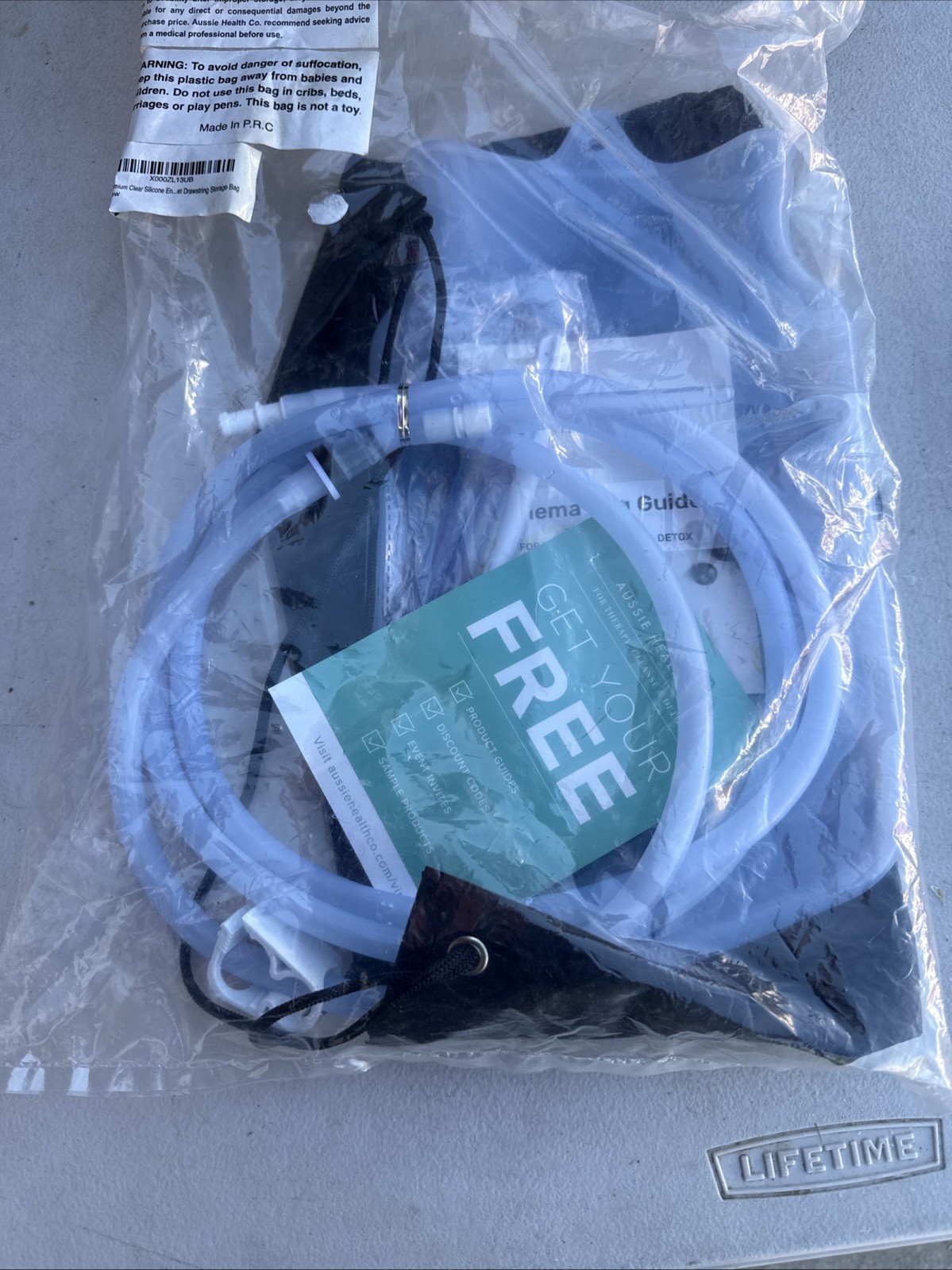 Aussie Health Co Enema Bag Kit Silicone Reusable Colon Cleanse Set w/ Guide FRT