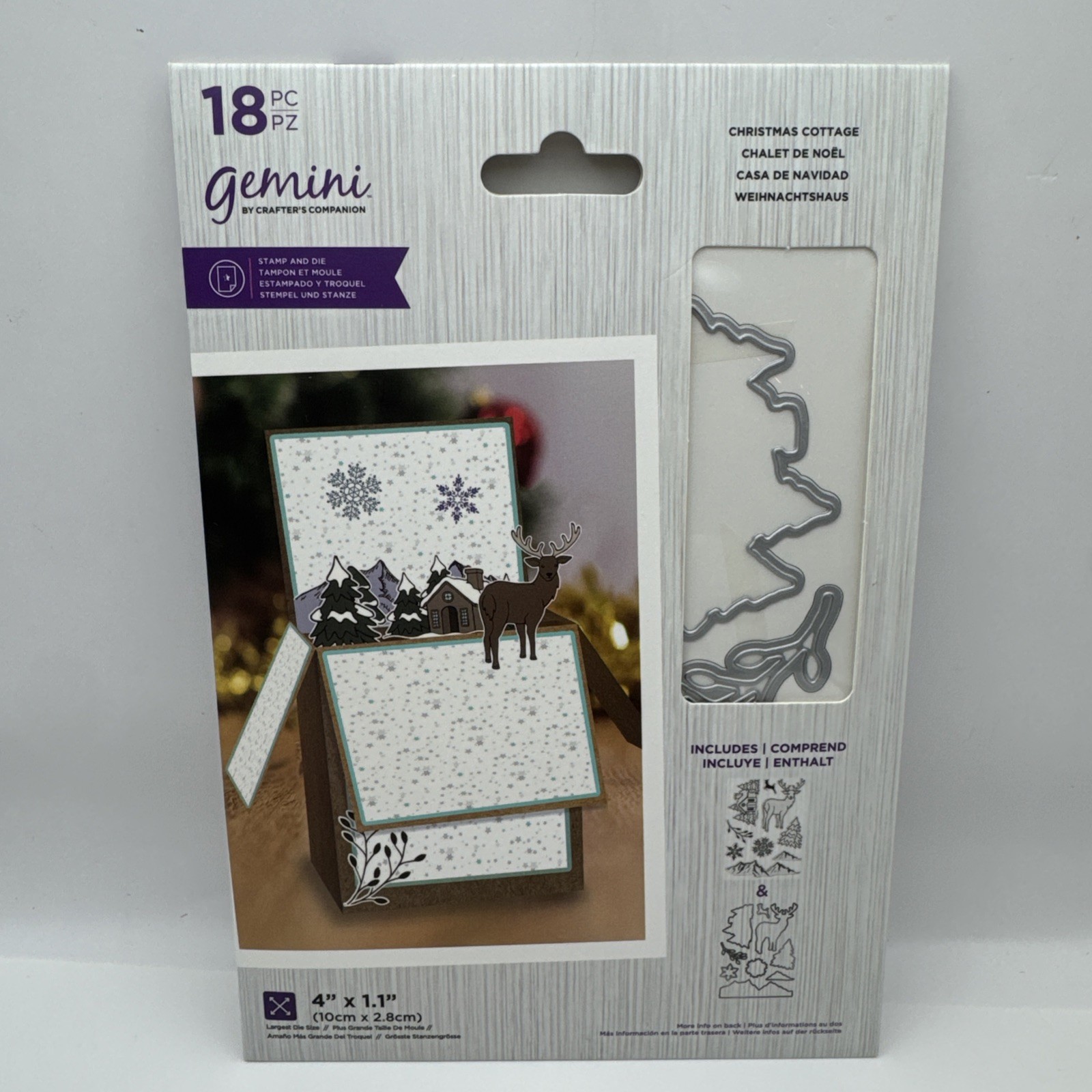 Gemini Christmas Cottage Stamp & Die Set 18pc Pop Up Box Card NEW