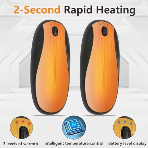 Hand Warmers Rechargeable 2Pack,14000mAh Electric Hand Warmers with orange