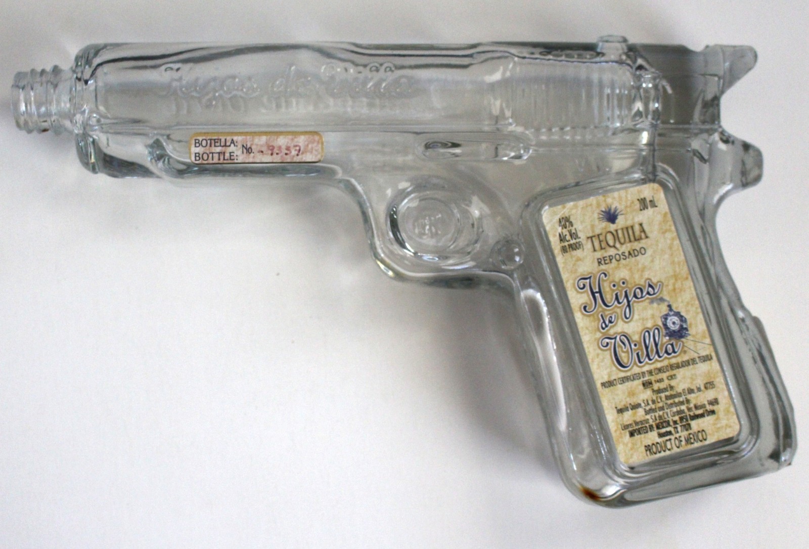 HIJOS de VILLA Tequila Glass Gun shaped Empty with FREE SHIPPING!
