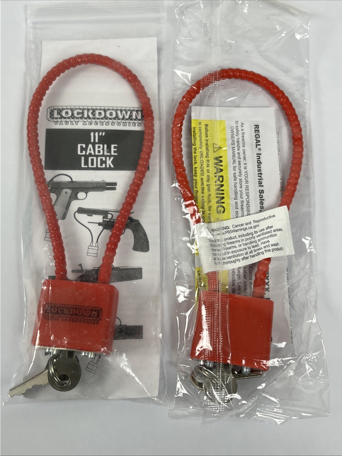 Firearm Handgun Rifle Shotgun Gun Cable Lock 11" Lockdown Brand New 2 Locks