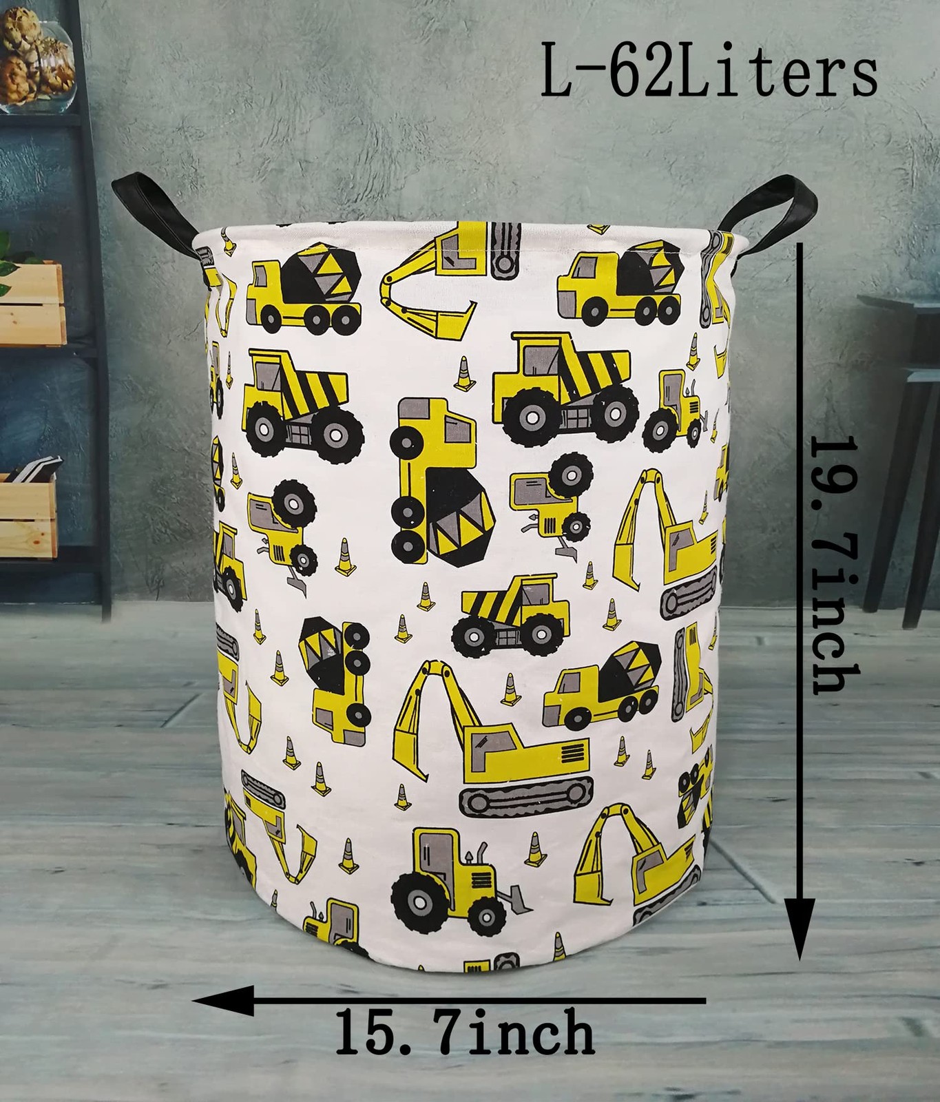 KUNRO Round Laundry Gift Basket Storage Hamper, Clothes Storage Organizer Bin...