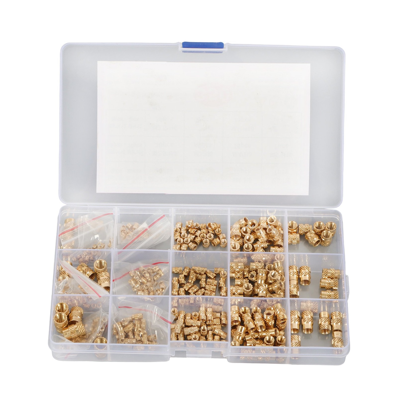 M2 M2.5 M3 M4 M5 M6 Threaded Inserts, 350Pcs Female Thread Knurled Nuts Kit