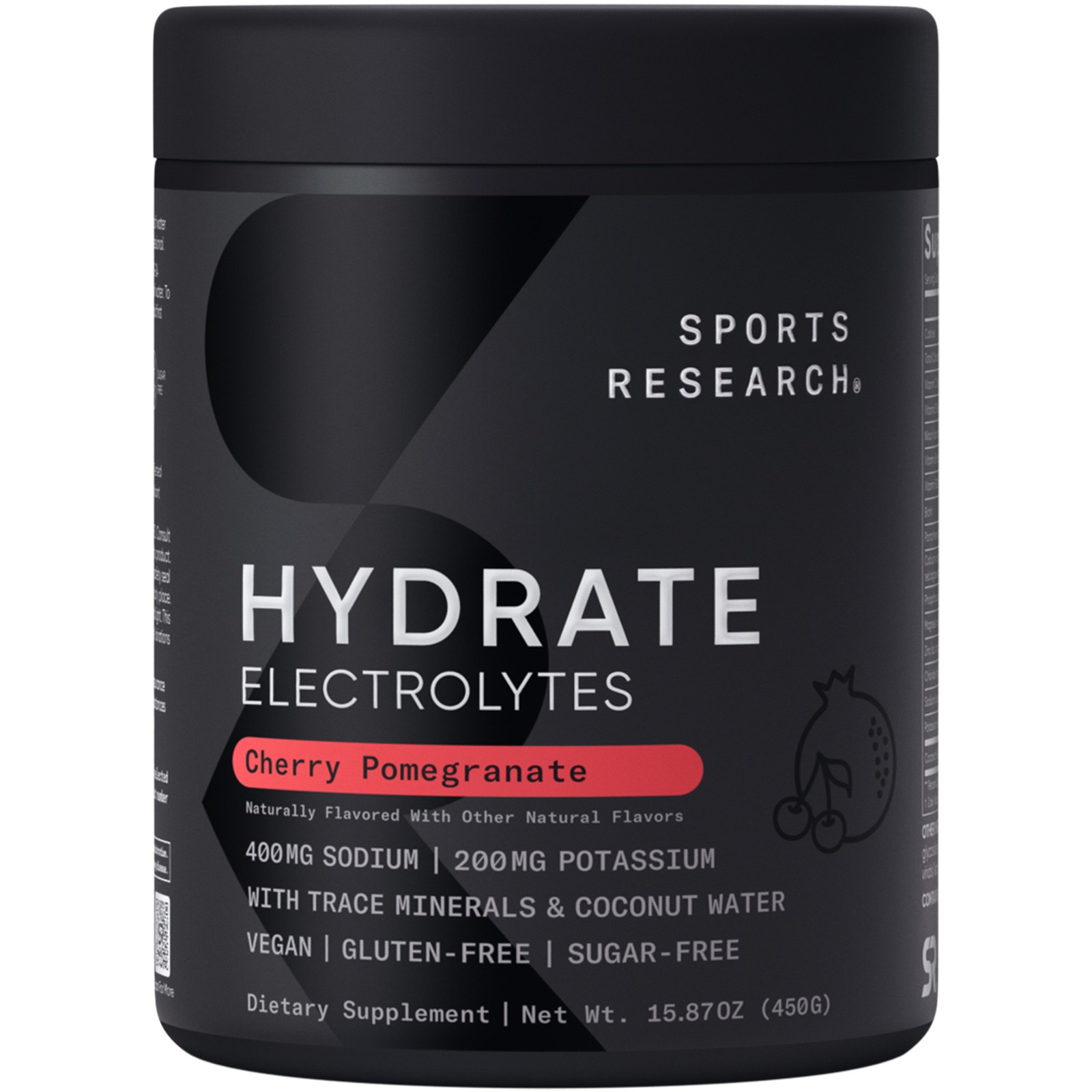 Hydrate Cherry Pomegranate Drink Mix (90 Servings) Refreshing Electrolyte Power