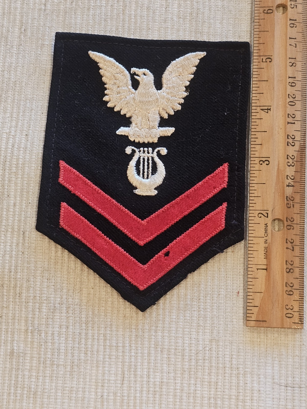WWII USN Navy Musician 2nd Class Wool Rate Chevron Patch L@@K!!!