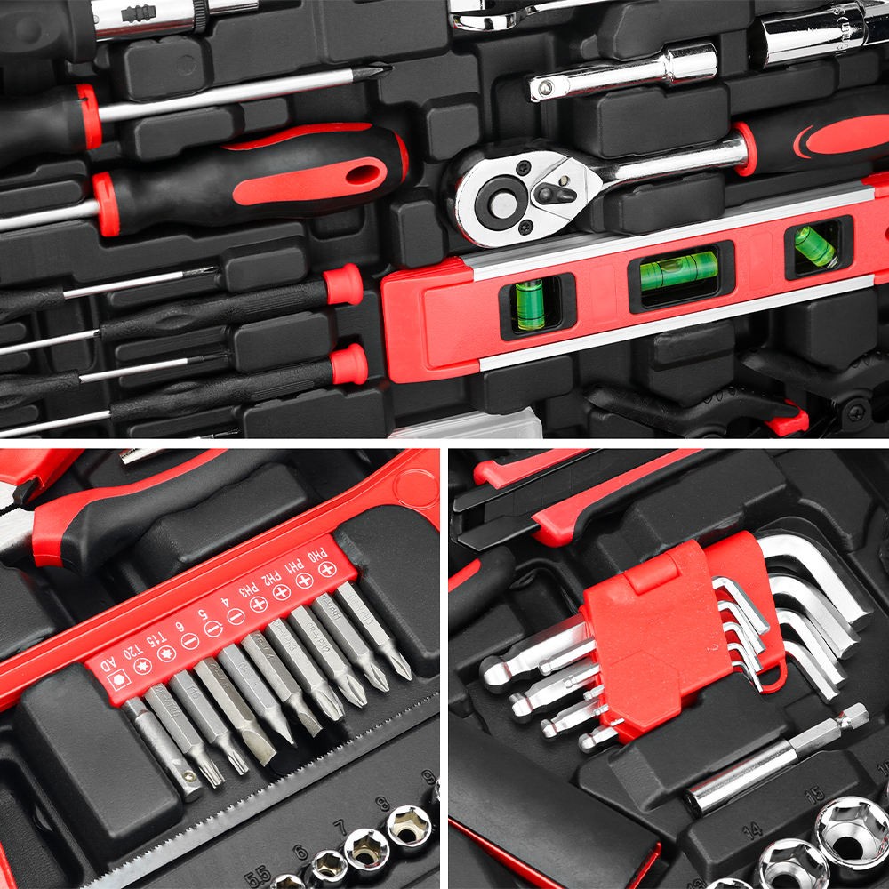 198PCS Tool Set with combination wrench Screwdriver 4 types pliers
