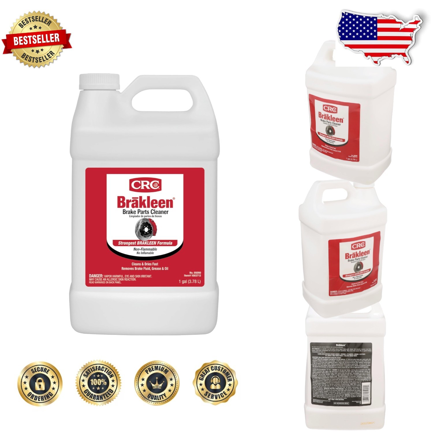Heavy Duty Brakleen 128oz Brake Cleaner, Non-Flammable, Metal & Automotive Use