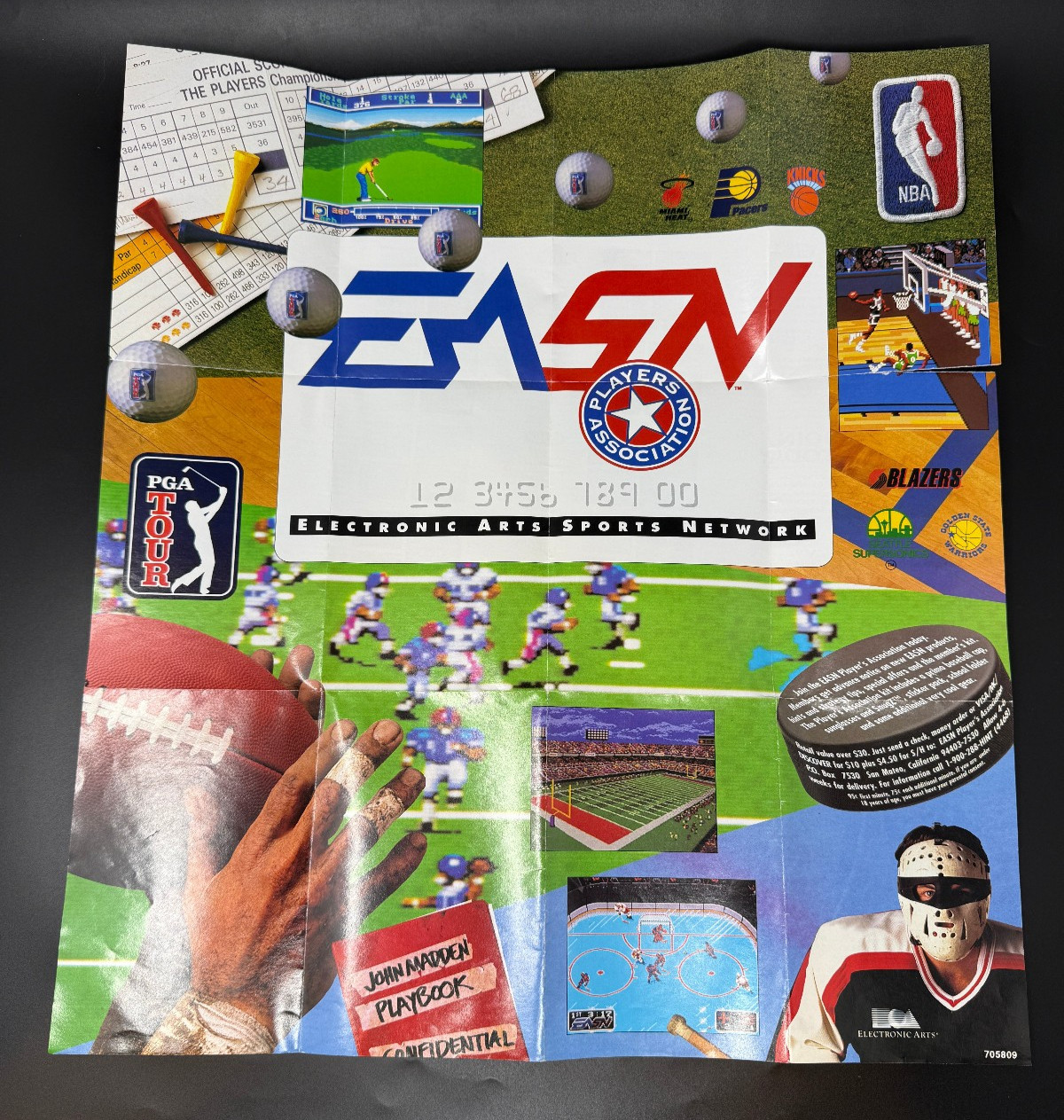 Sega Genesis Electronic Arts Sports Network EASN Poster Insert (705809)