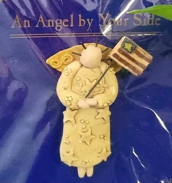 Brooch An Angel By Your Side by Catherine Lillywhite's American Flag 2001 New