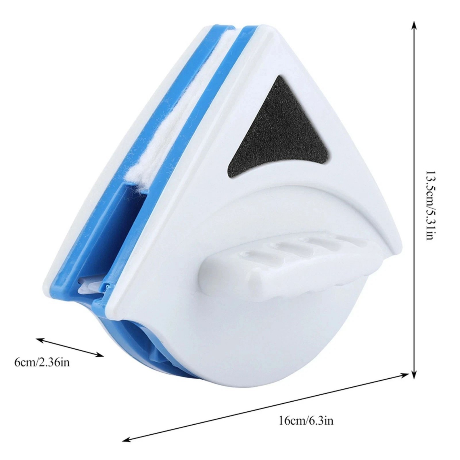 LT Triangle Shape Double Sided Magnetic Window Cleaner Glass Wiper Cleaning Tool