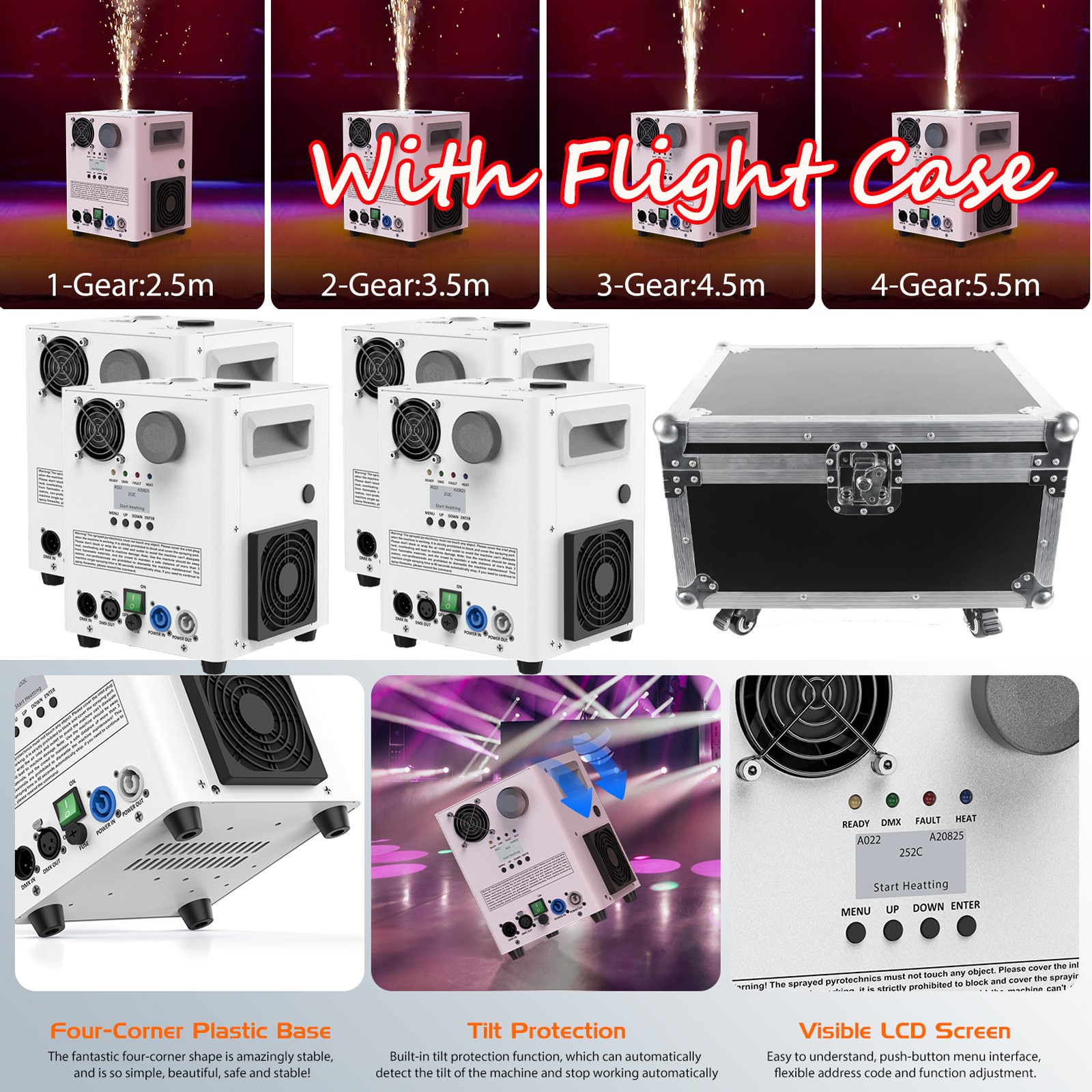 Cold Spark Machine 1200W Firework Machine DJ Event Club Wedding Stage Effect DMX
