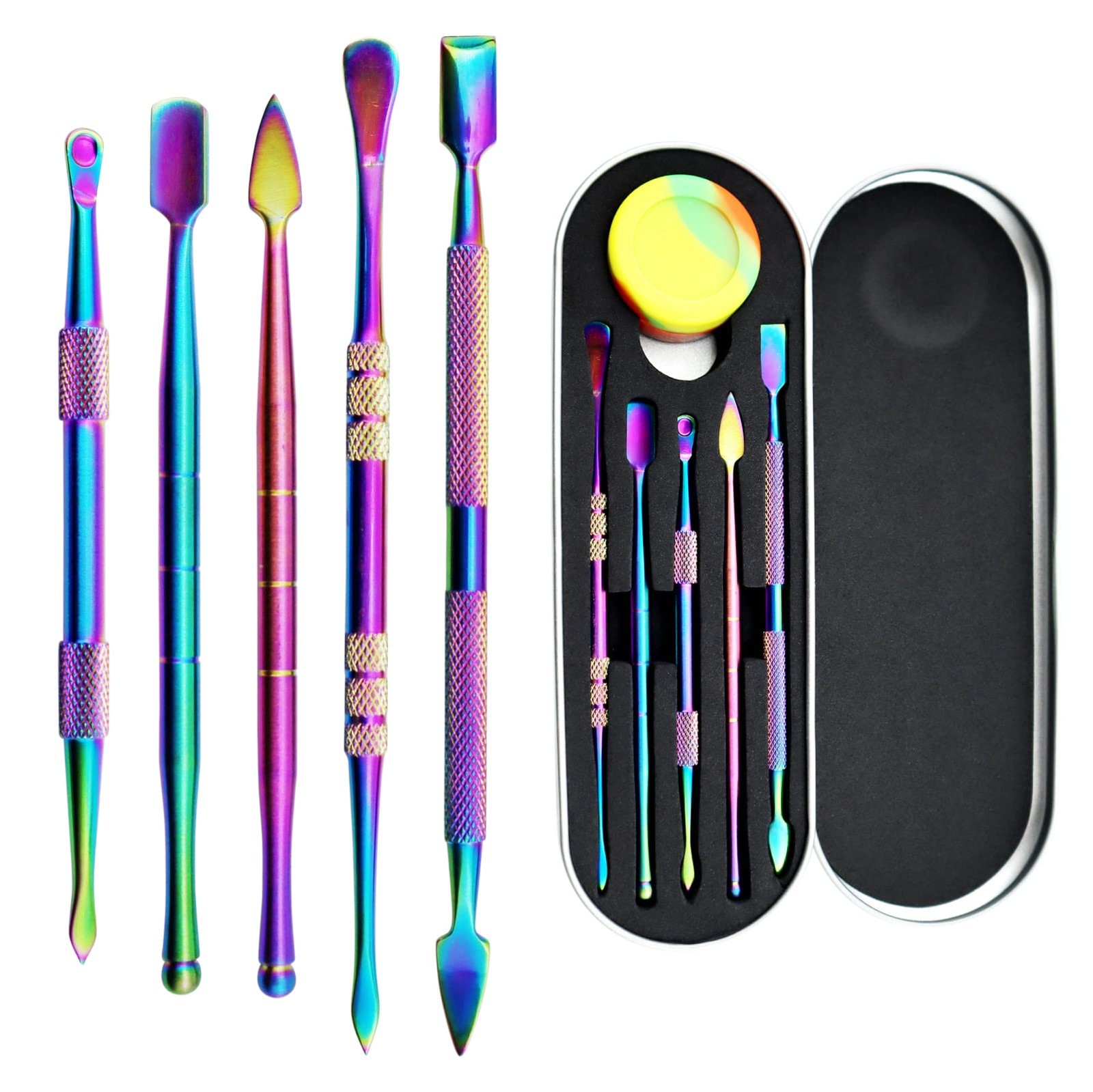 YETOOME 6 Pcs Wax Carving Tool Set with 5 ml Silicone Container multicolored