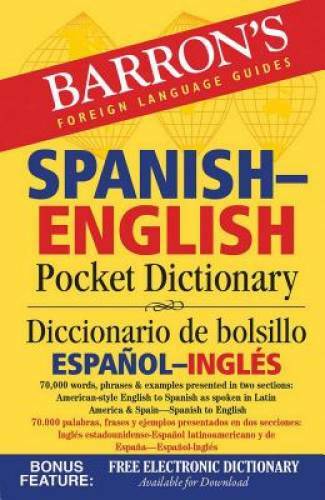 Barron's Spanish-English Pocket Dictionary: 70,000 words, phrases &  - VERY GOOD
