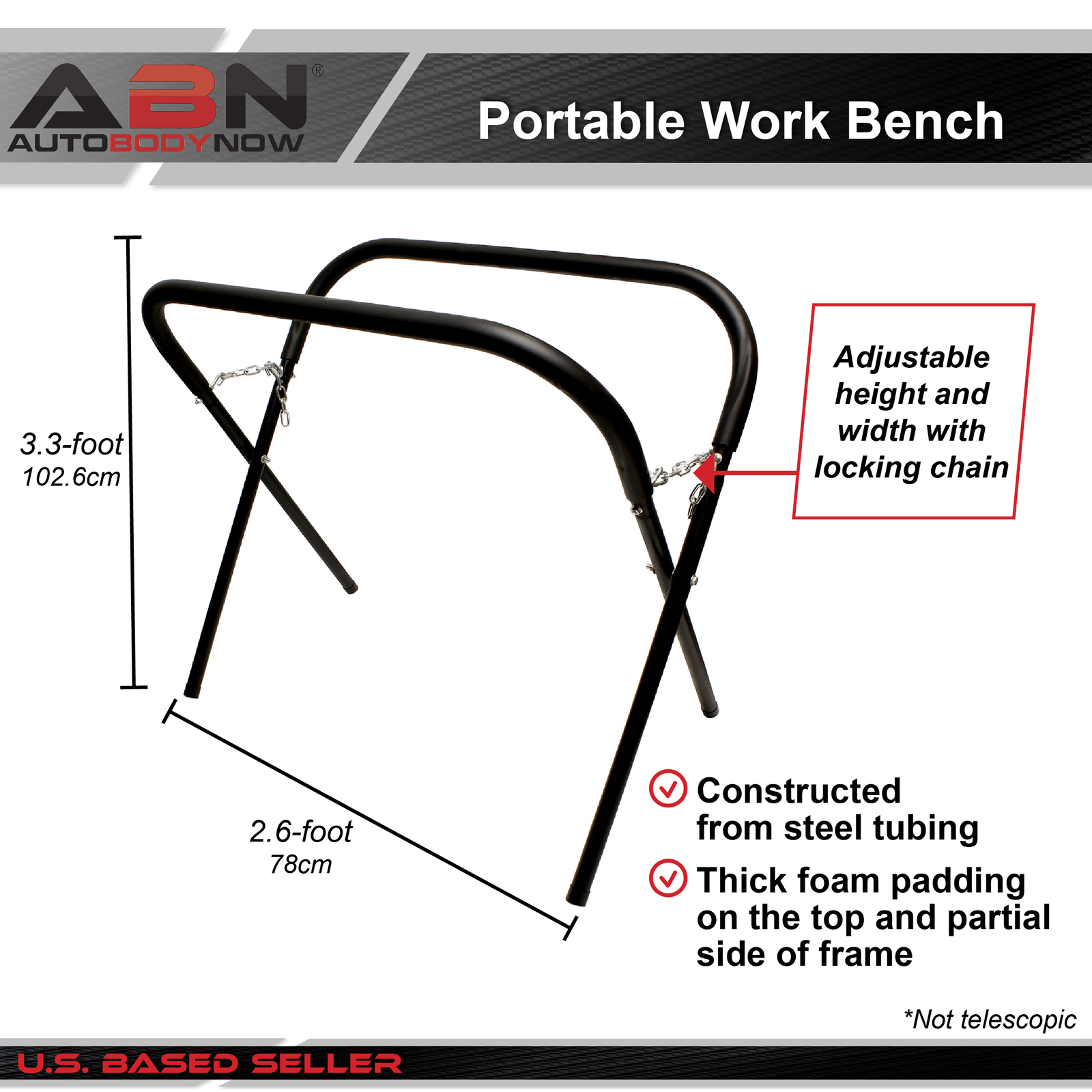 ABN | Portable Workbench Folding Work Stand Foldable Work Table – 1000 Pounds