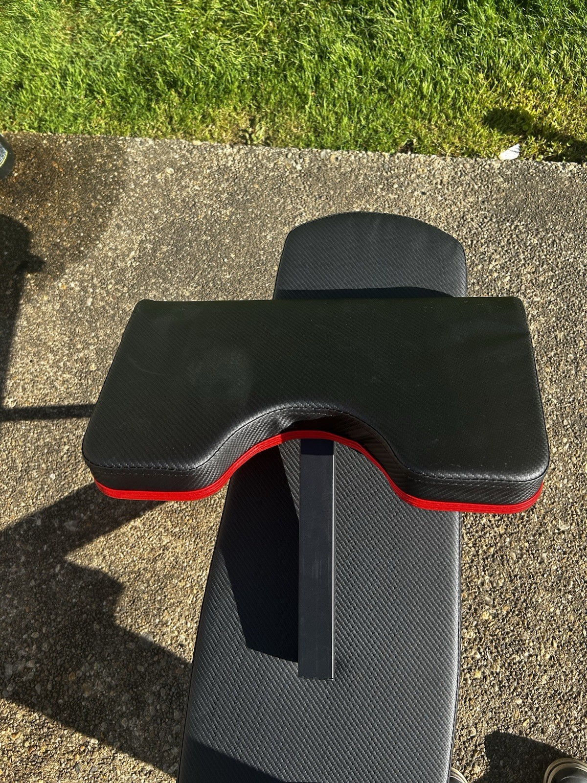 Adjustable Weight Bench Black Red with Preacher Curl Pad & Leg Developer