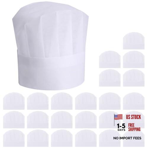 Yeios 24 Pack Chef Hat for Kids for Adults Adjustable Chef 24 Pack 7.9inch Tall