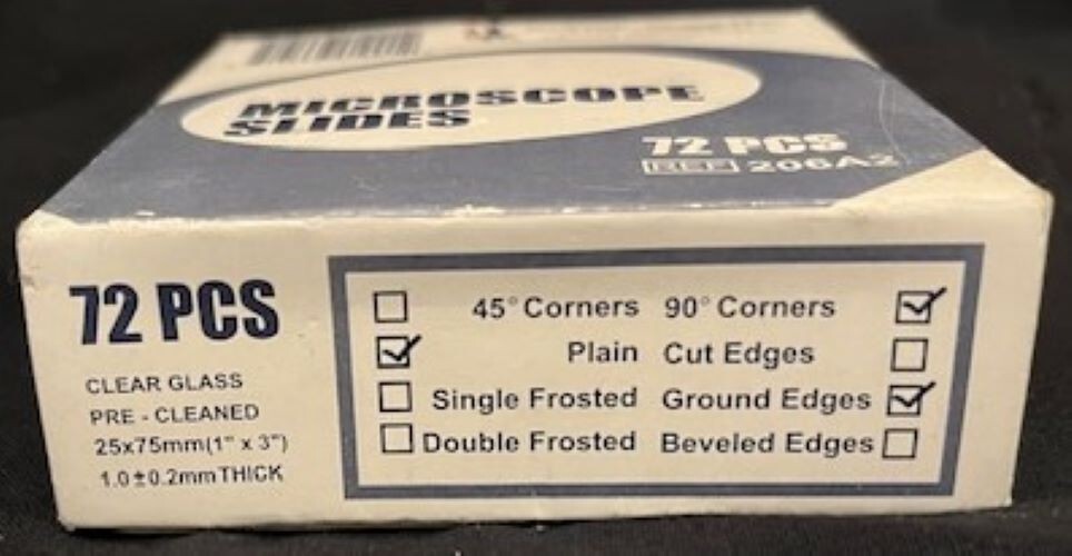 Karter Scientific Microscope Slides - Ground Edges, 90 corners (Pack of 72)