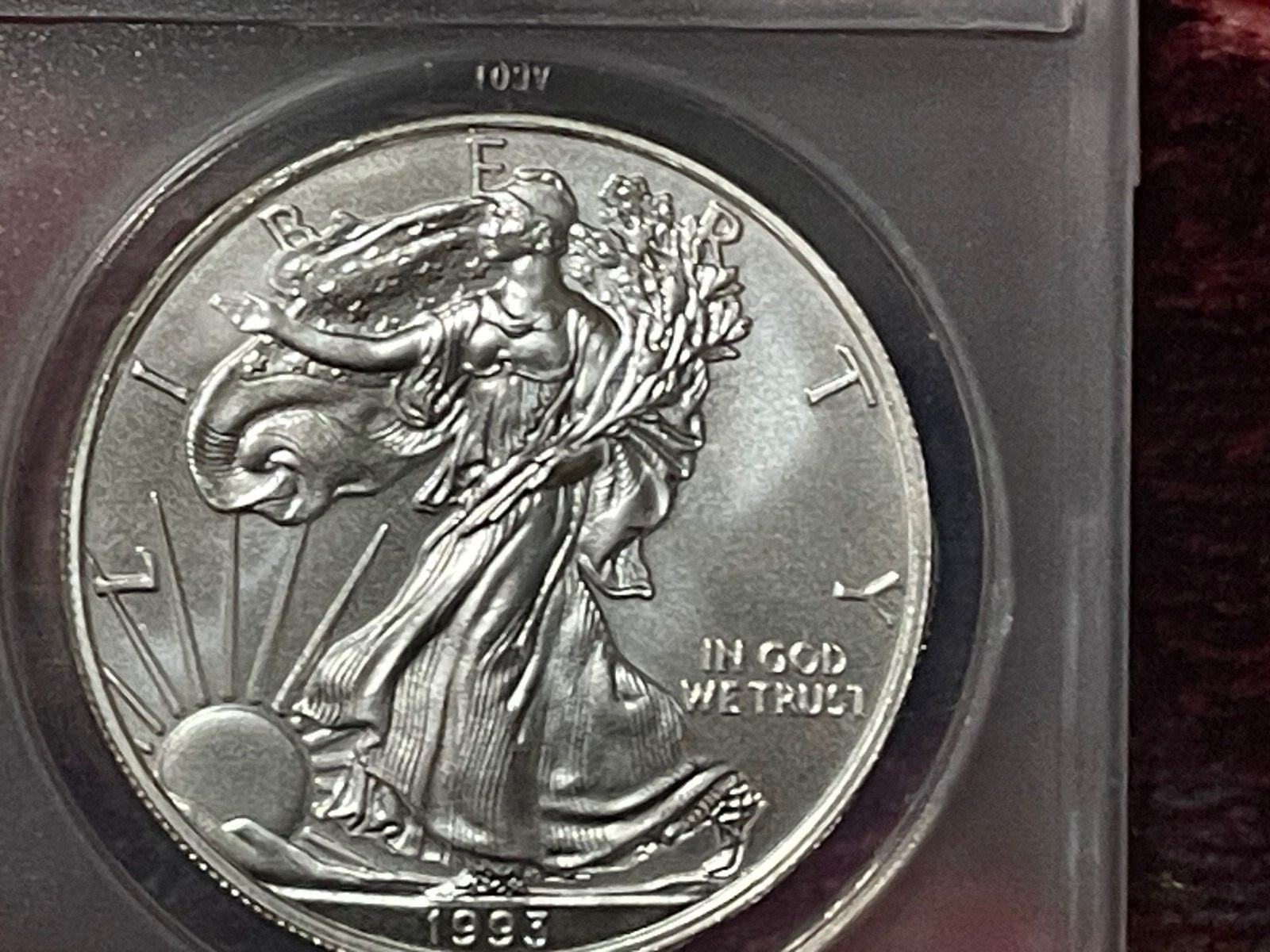 1993 Daniel Carr Overstruck Silver Eagle ANACS MS 69