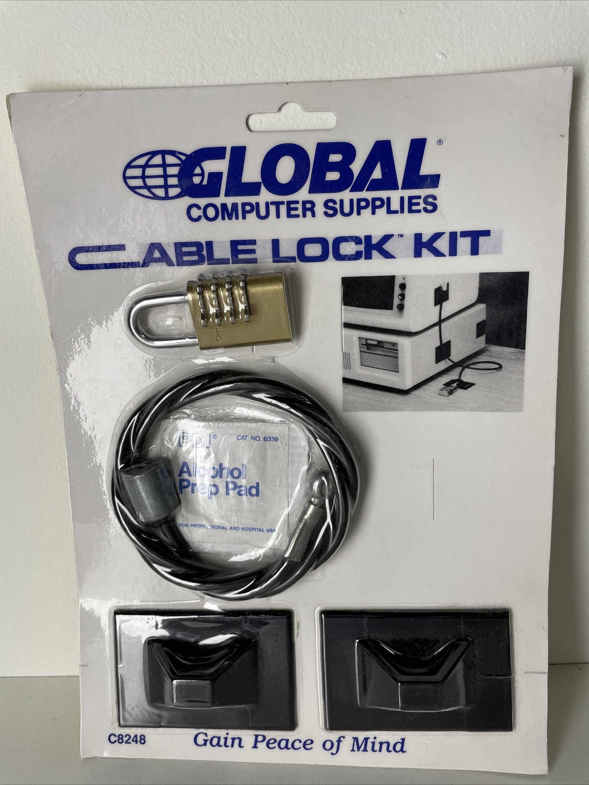 Global Computer Supplies CABLE LOCK KIT Model C8248  NIP NOS