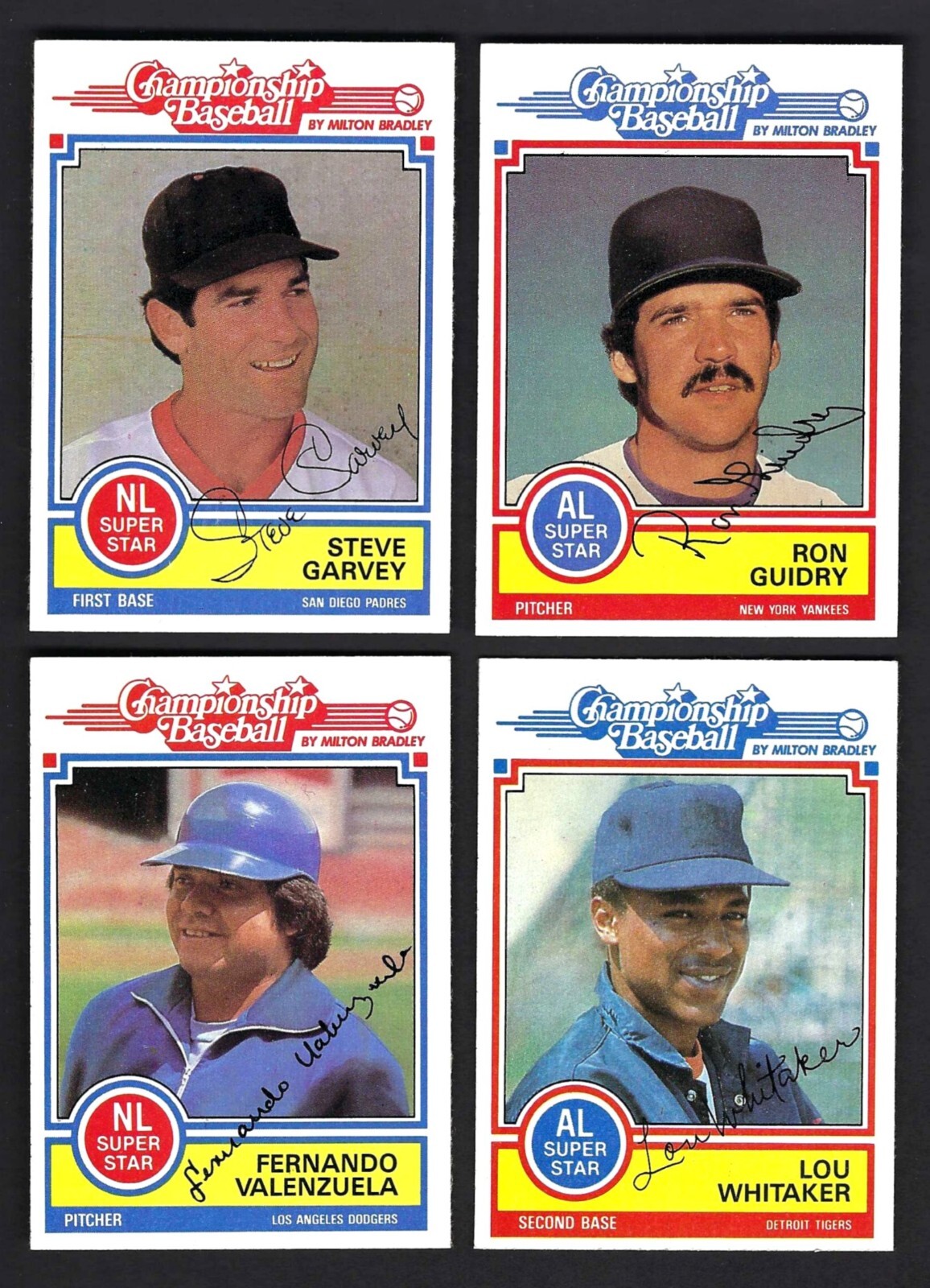 1984 Topps Milton Bradley Lot (H) Garvey Guidry Valenzuela Whitaker