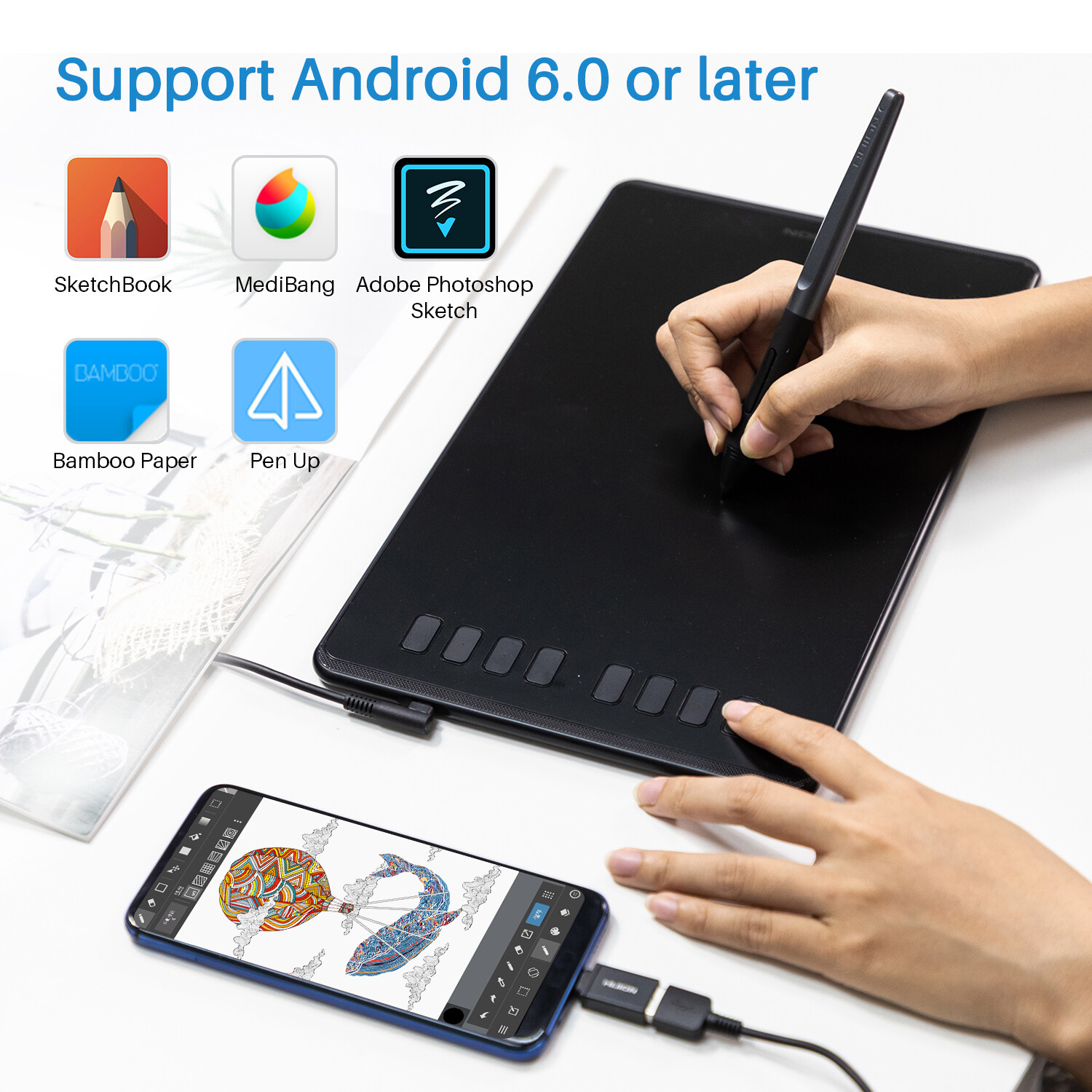 Huion H950P Graphics Drawing Tablet OTG Support Tilt Certified Refurbished