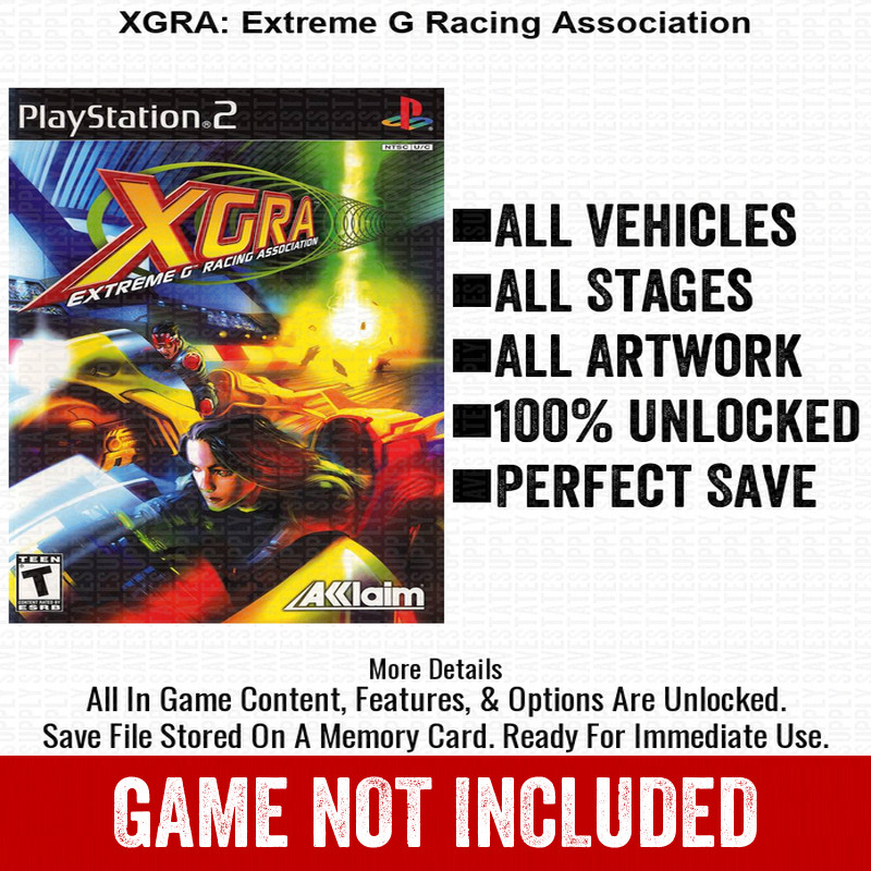 XGRA Extreme G Racing Association 100% PS2 Memory Card All CHEATS ITEMS