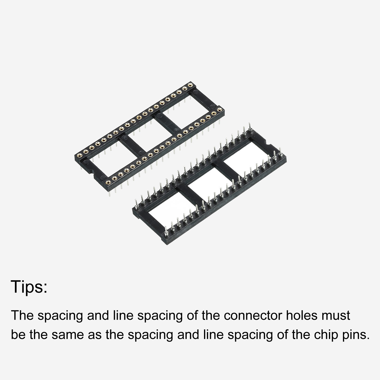 10Pack DIP IC Chip Socket Adapter Round Pin 40P 2.54mm Pitch IC Socket