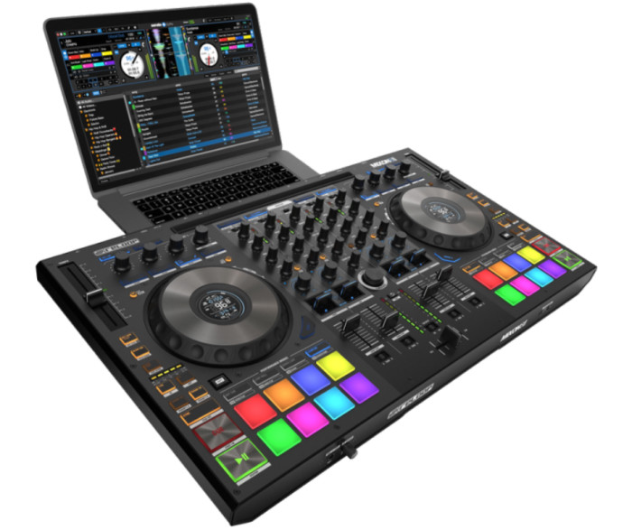 Reloop Mixon 8 Pro | 4-Deck Hybrid DJ Controller | Dual USB, Jog Displays &