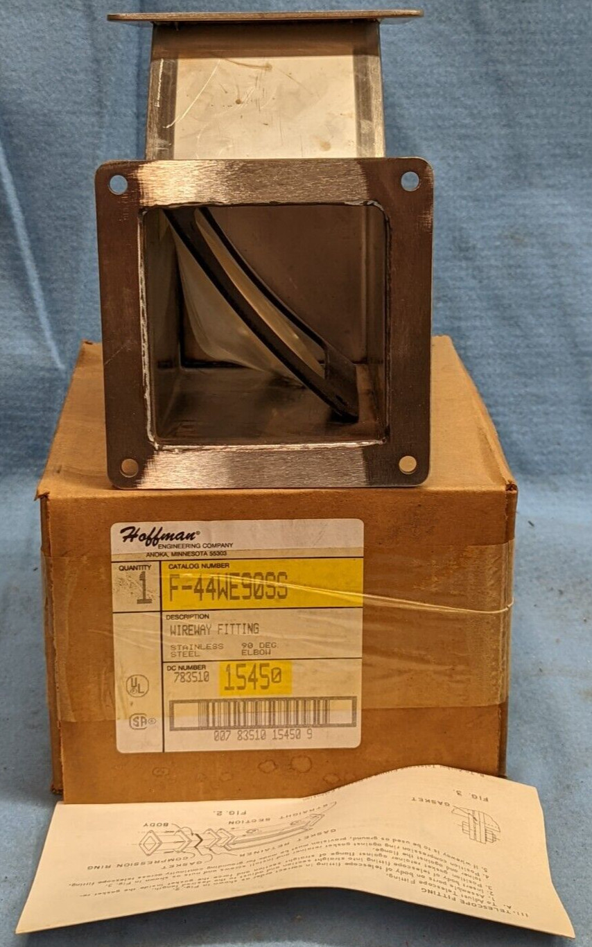 HOFFMAN F-44WE90SS WIREWAY FITTING  90° FEED-THROUGH ELBOW