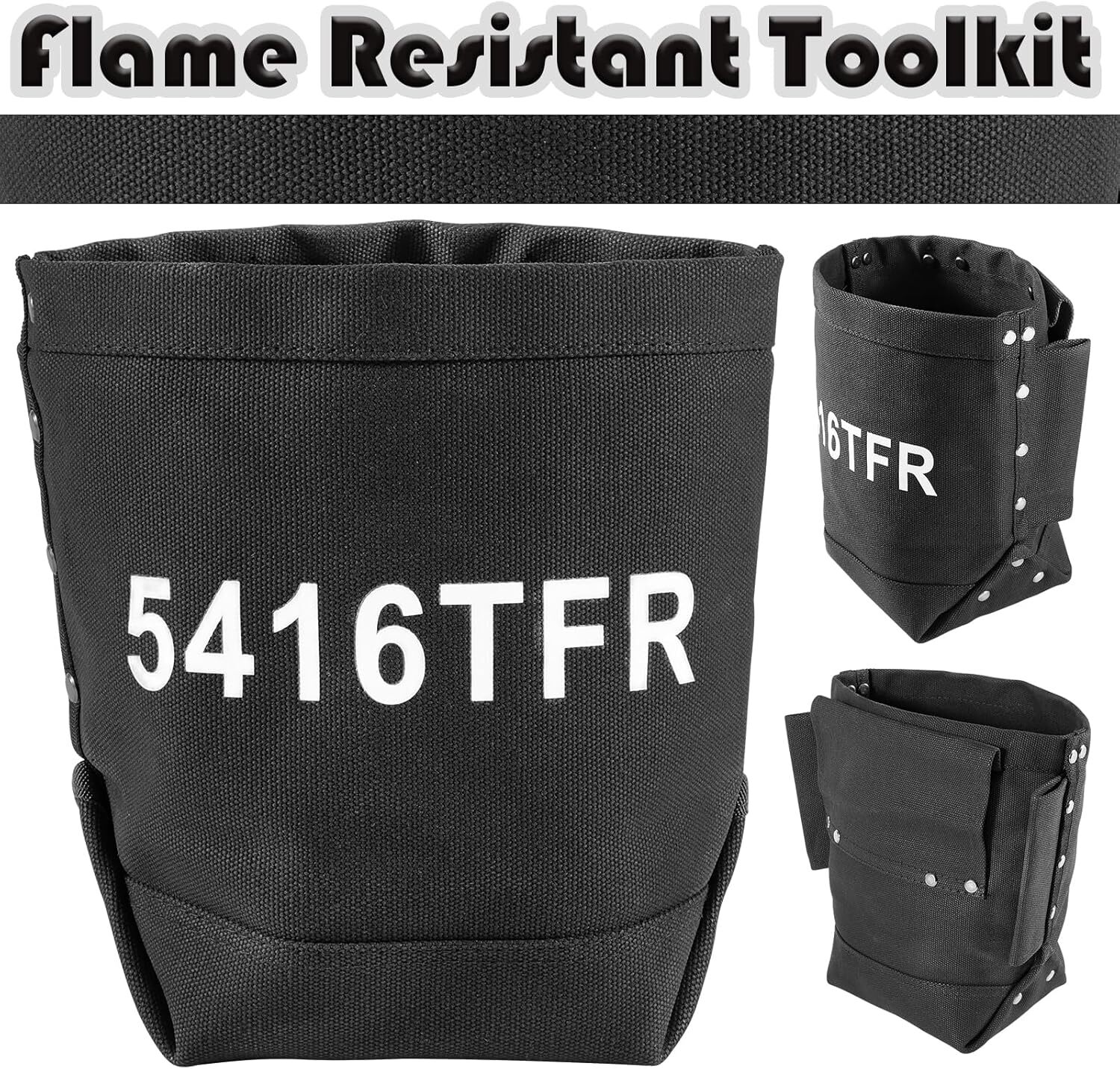 Black Flame retardant tool kit with replacement probe tip hole Protective Bag