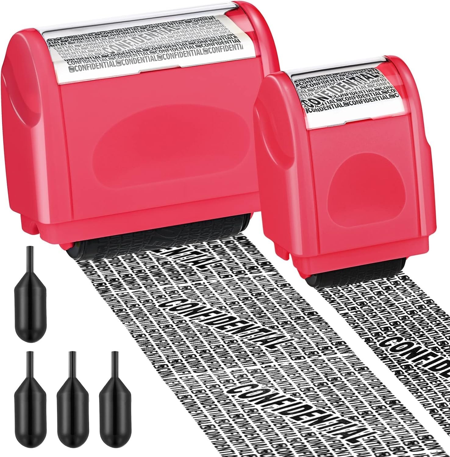 2 Pack Identity Protection Roller Stamps Identity Theft Stamp Confidential Ro...
