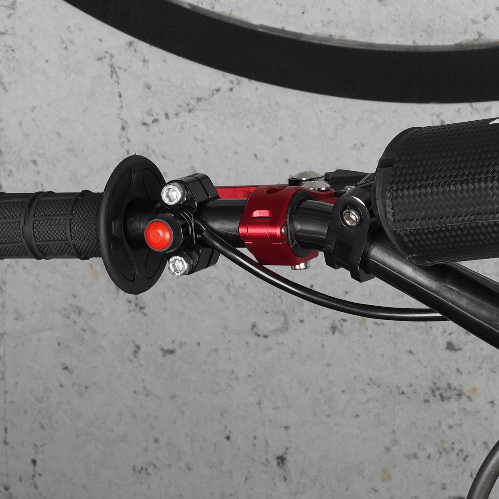 RUTU CNC Universal Motorcycle Engine Stop Start Kill Switch Button with Black