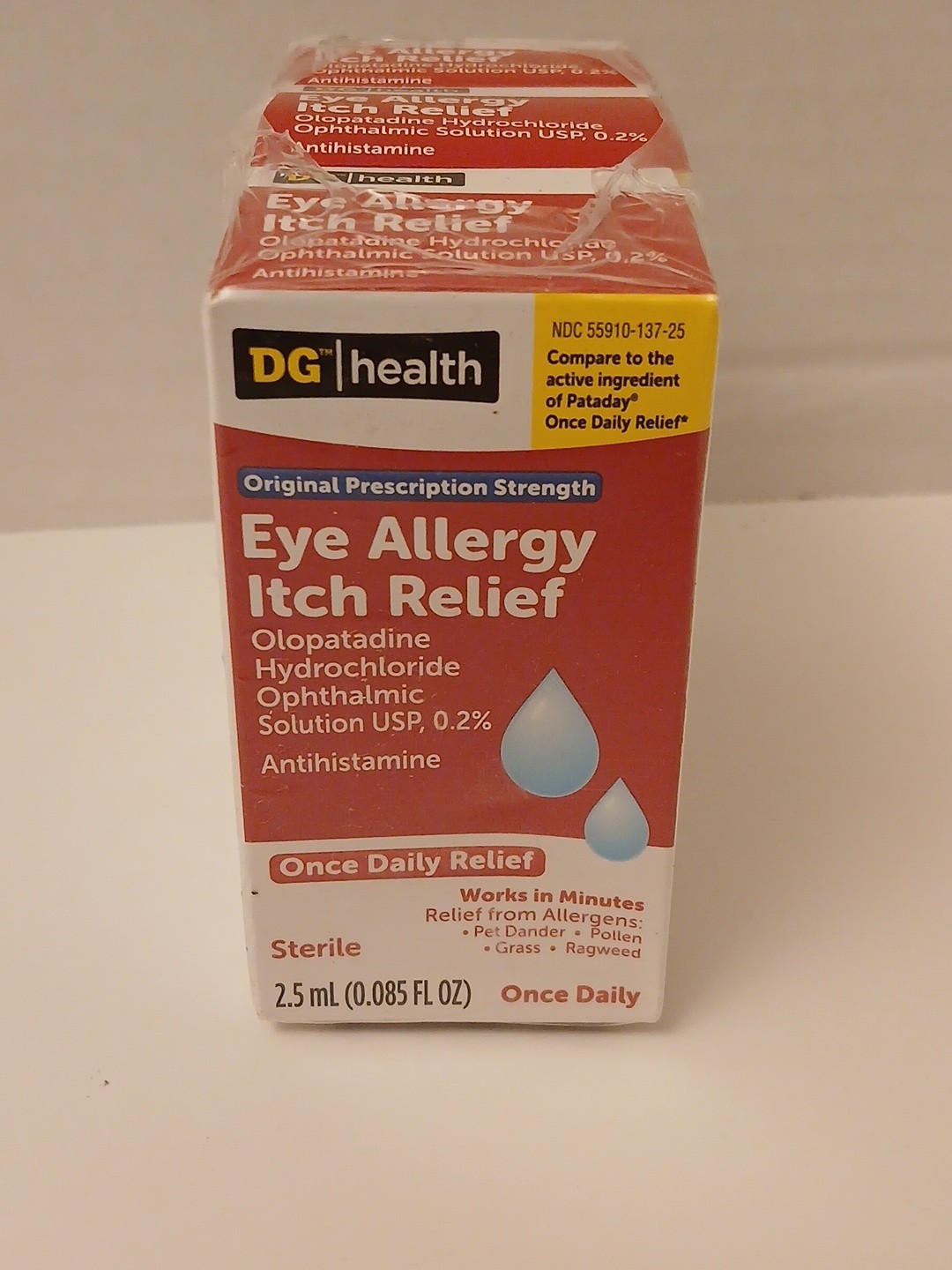 THREE Eye Allergy Relief Drops New Sealed 2.5 ml Each Exp: 05/2027